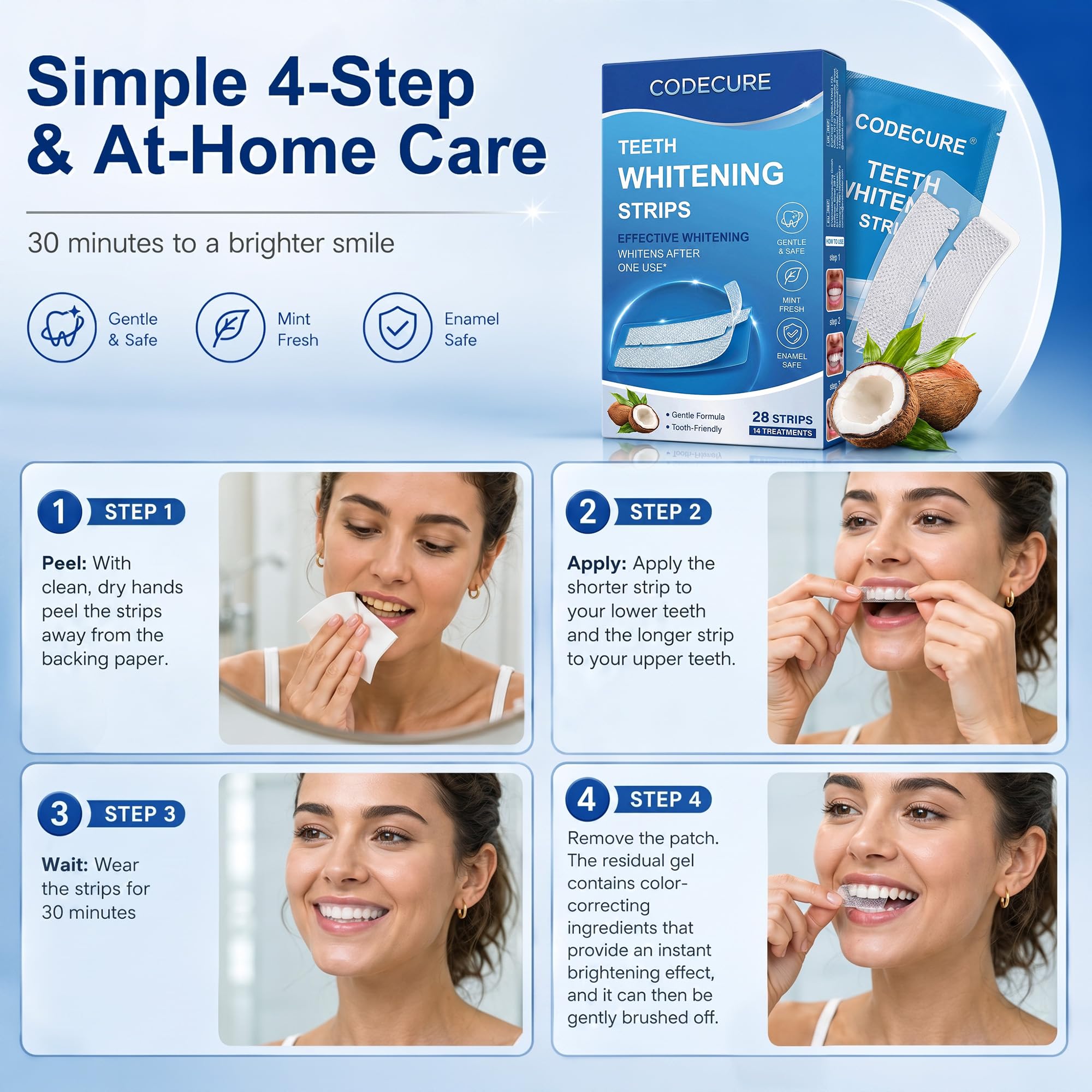 Codecure Teeth Whitening Strips - Sensitive Teeth -3