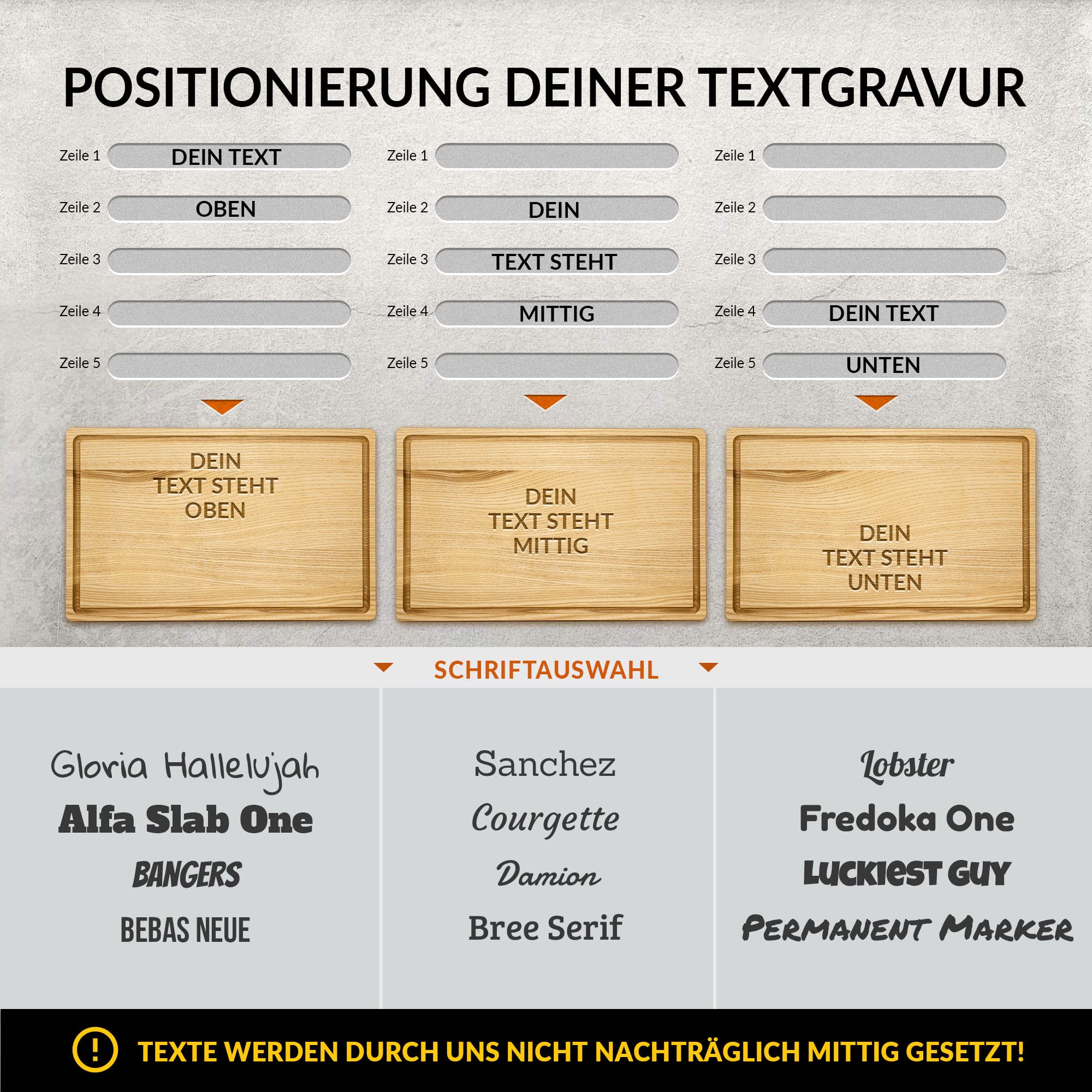 Großes Holzbrett mit Gravur selbst gestalten - mit Name oder Text personalisieren - Geschenk für Grillfans | Kernesche, 40 x 25 x 2 cm, personalisiertes Geschenk mit Lasergravur