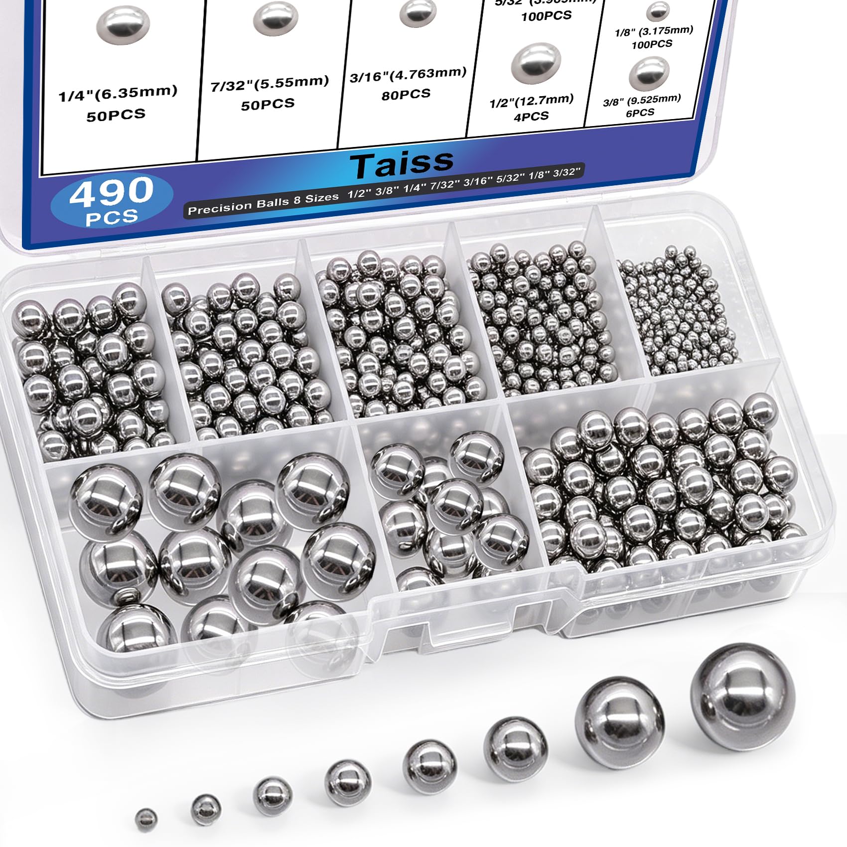 Amazon.com: Taiss 490PCS Precision Balls 8 Sizes,Bicycle Bearing