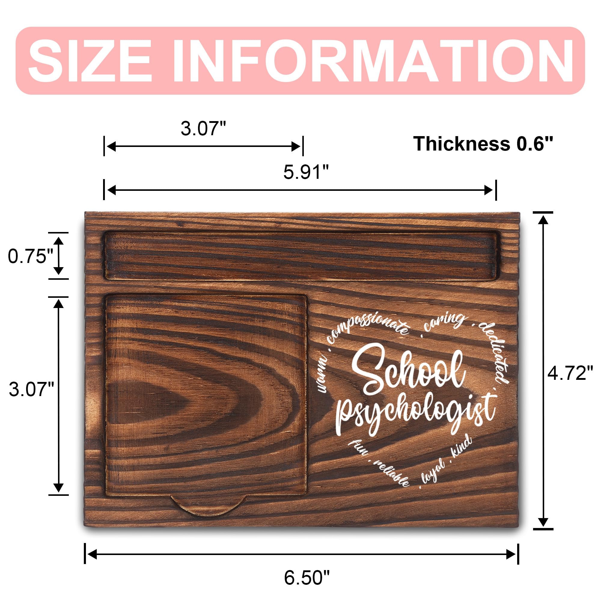 School Psychologist Gifts, School Psychologist Appreciation Gifts, Thank You Gifts, Sticky Note Holder, Post-it Note Dispenser for Desk, Wooden Post-it Note & Pen Holder 6.5" x 4.7" - FTA109