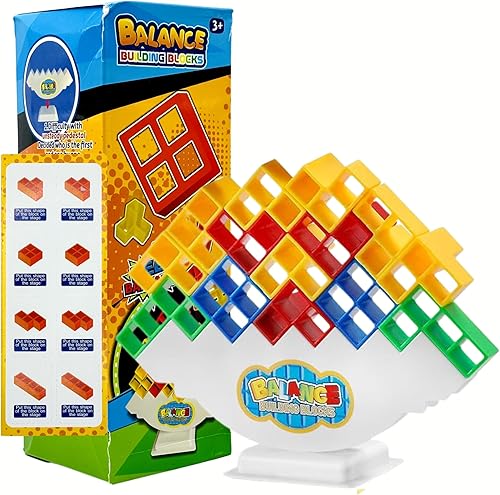 Lalaville Tetra Tower Balance Stacking Games Bloques de construcción de equipos Juego de mesa para niños y adultos Bloques de construcción
