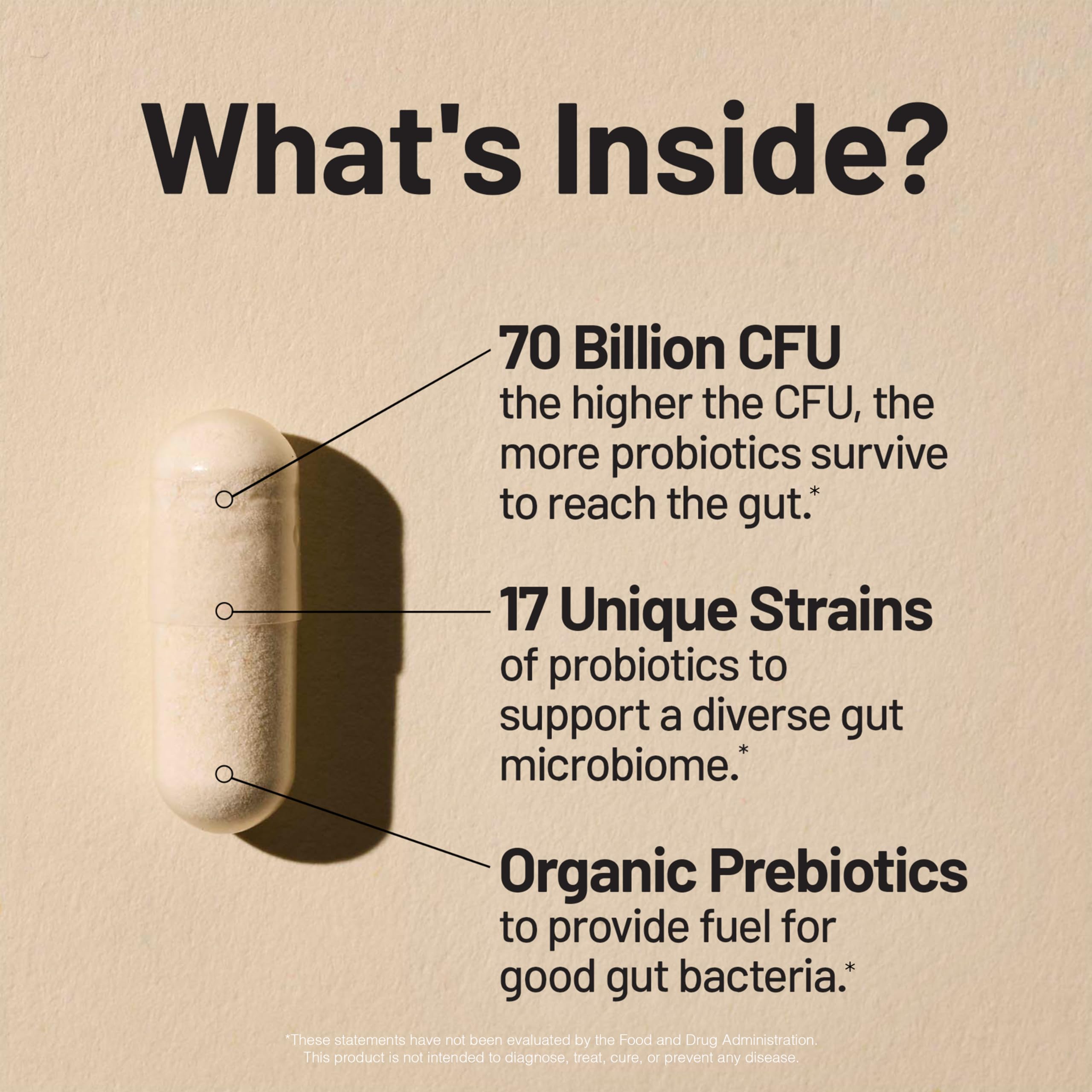 NatureWise Probiotics 70 Billion CFU - 17 Strains + Organic Prebiotics - Immune, Digestive & Gut Health Support for Women & Men - Vegetarian, Gluten-Free, Non-GMO - 60 Capsules[2-Month Supply] — Amazon image 7