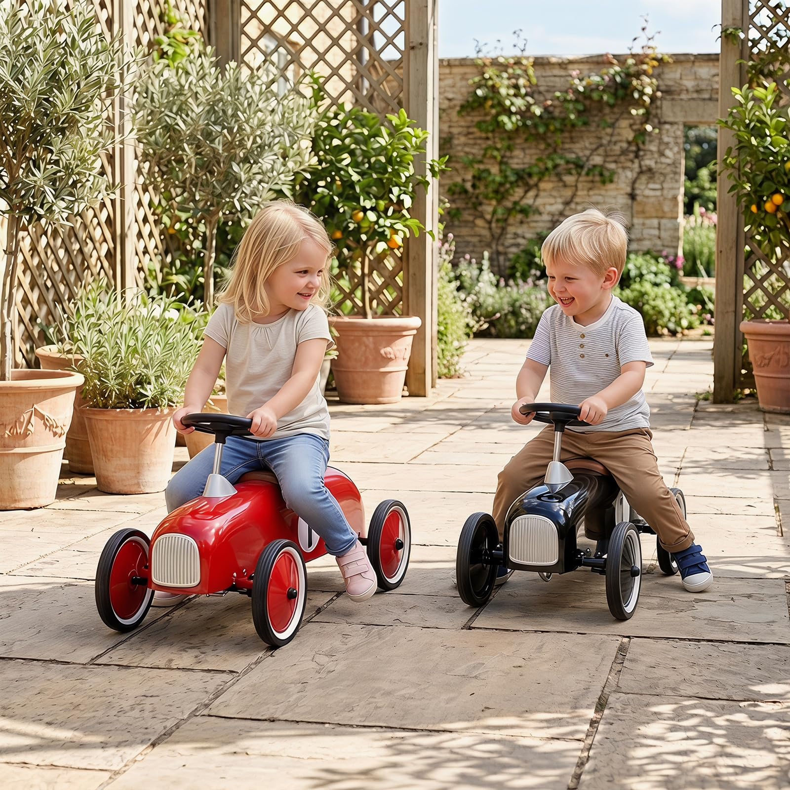COSTWAY Rutschauto aus Metall für Kinder ab 1 Jahr (Schwarz) | tragbares rutschfahrzeug mit Lenkbegrenzung, bequemem Sitz, rutschfesten Rädern, Indoor/Outdoor Kinderfahrzeug Jungen/Mädchen
