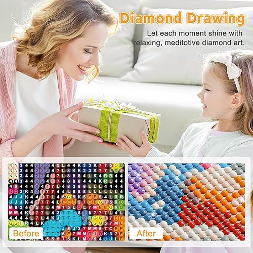 Miniatura 5 de EOBROMD Kits de pintura de diamante de búho para adultos, kits de pintura de diamante 5D para principiantes, pintura de animales con puntos de