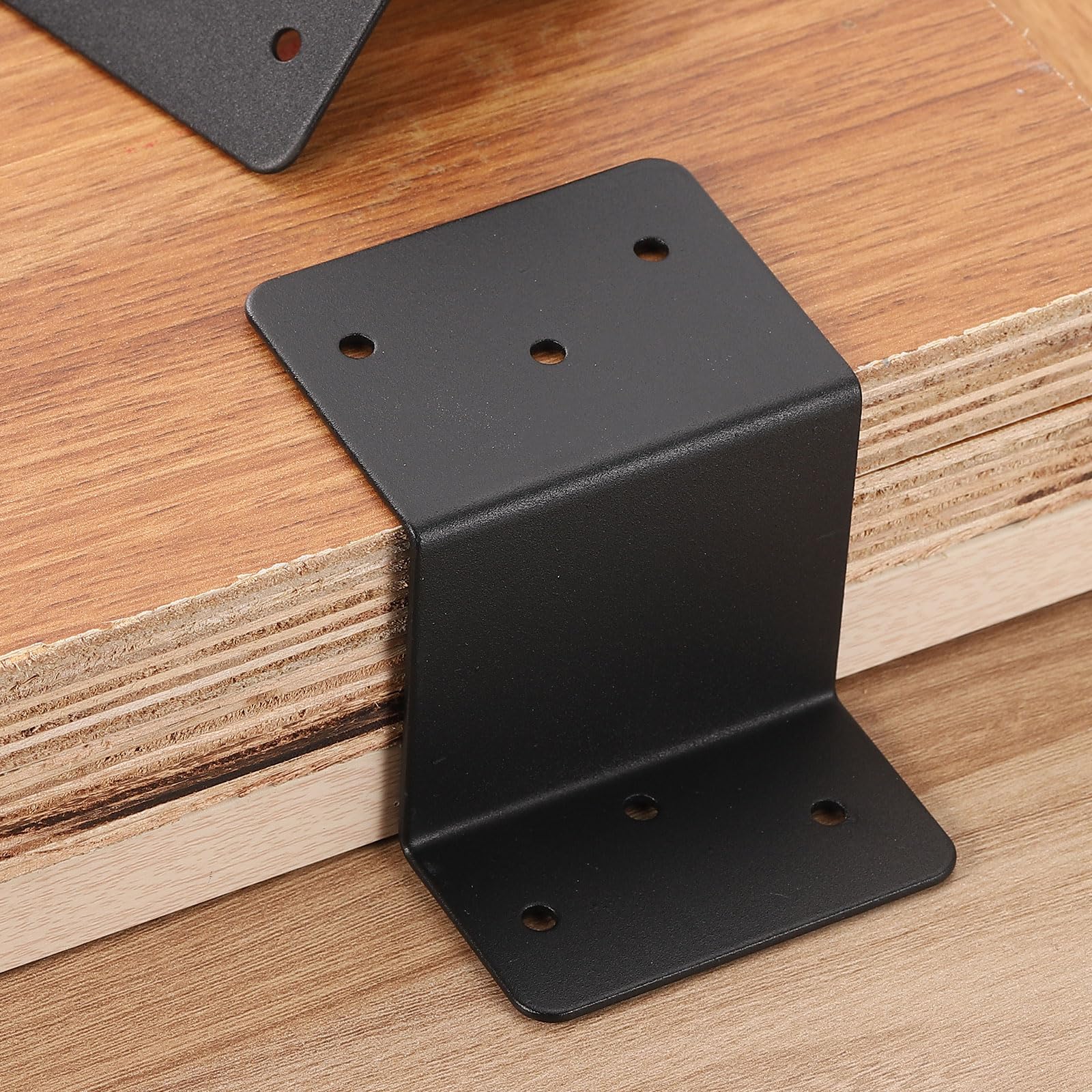 QUARKZMAN 10pz Staffe a Z, Profilo a Doppio Angolo in Ferro, Staffa Angolare, Connettore per Legname per Mobili da Scaffale, Gazebo, 3.2"x2.36"x2", Nero