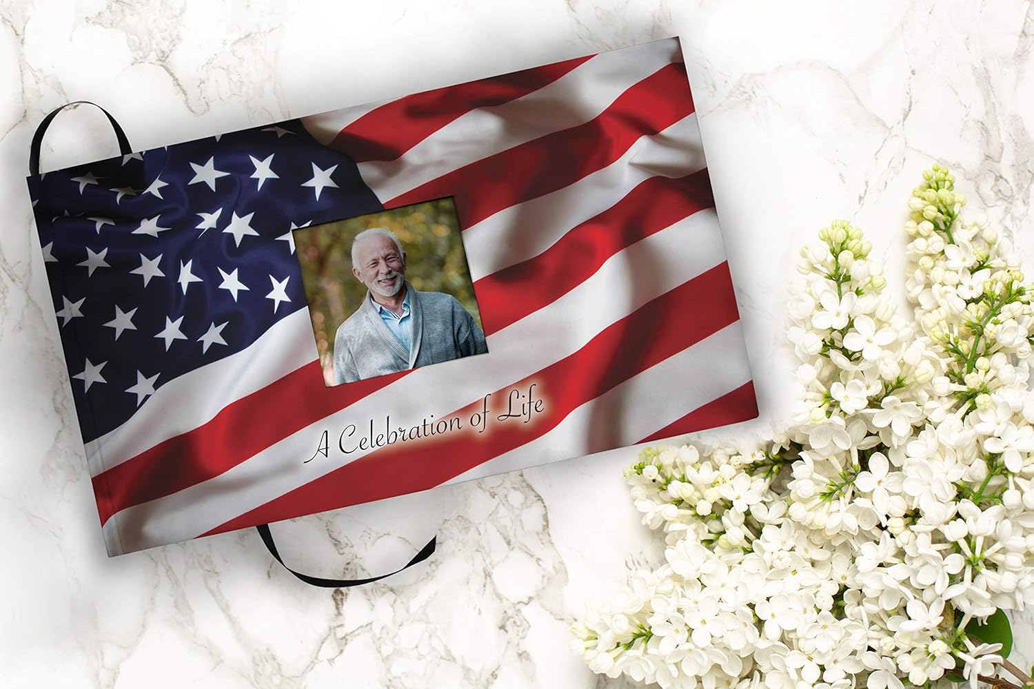 American Flag Patriotic and Veteran Cremation Urns and Celebration of Life Funeral Guest Book
