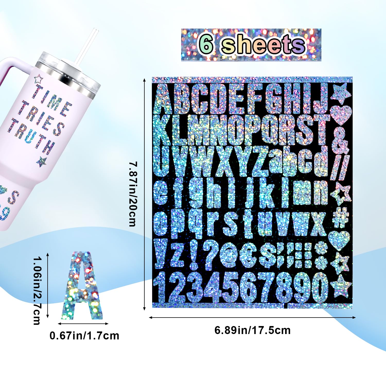 24 Bögen Glitzer-Buchstabenaufkleber – 256 Stück Große Vinyl-Alphabet-Aufkleber Zum Abziehen & Aufkleben – Für Pinnwände, Dekoration & Bastelprojekte