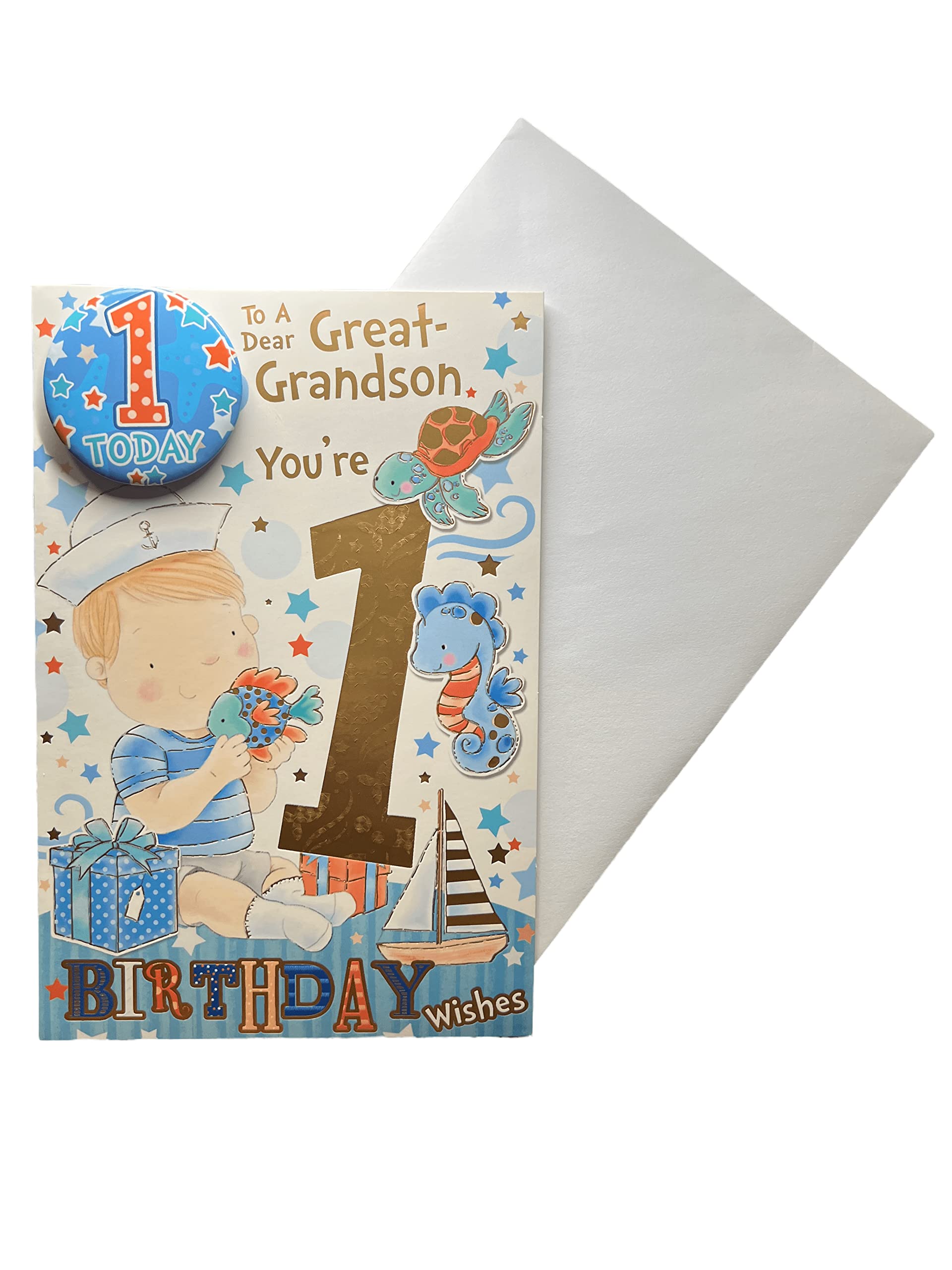 Biglietto di auguri di compleanno per pronipote, numeri di età blu personalizzati, QUALSIASI TESTO /ETÀ - Italia