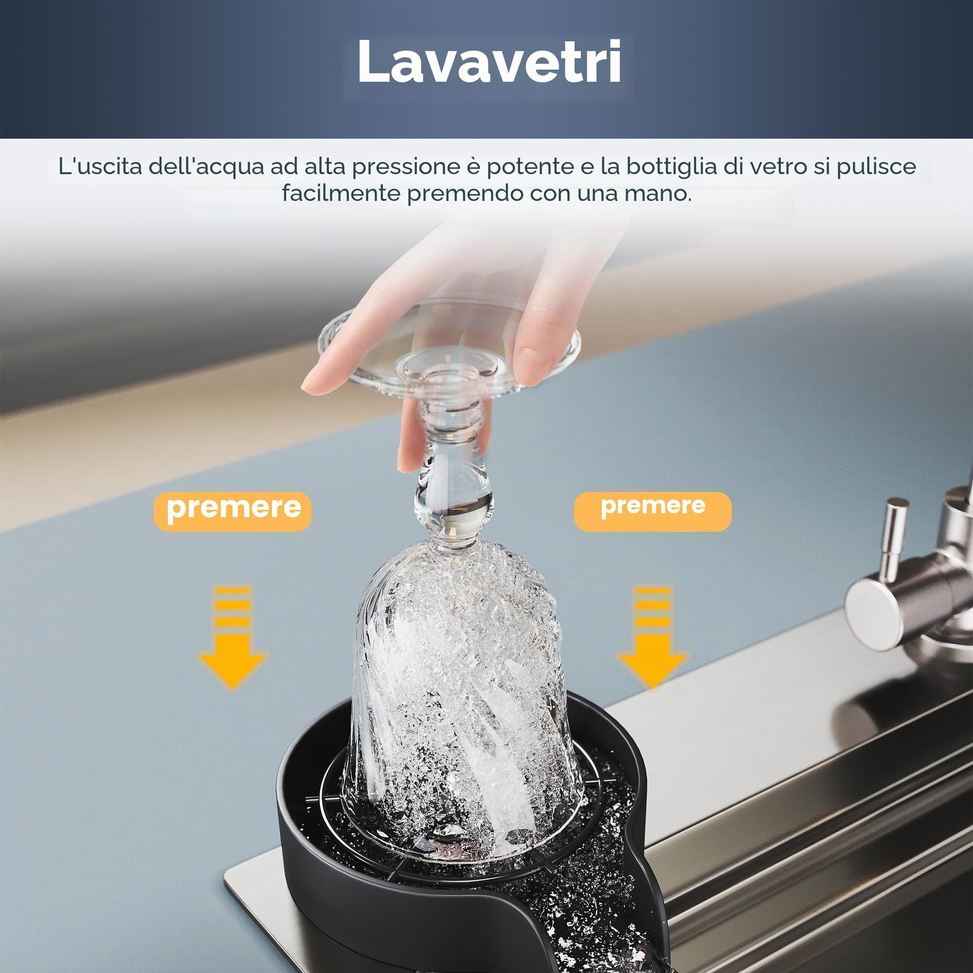 SONNI Lavello, lavello da cucina, cascata da cucina con rubinetto estraibile, indicatore di temperatura, lavastoviglie per tazze, cestello filtro dell'acqua, tagliere in acciaio inox 304, 80 x 45 x 23