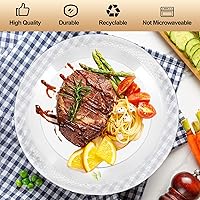 Vista 6 de 200 platos de postre de plástico, platos de plástico transparente de 6 pulgadas, platos redondos desechables transparentes, platos de postre