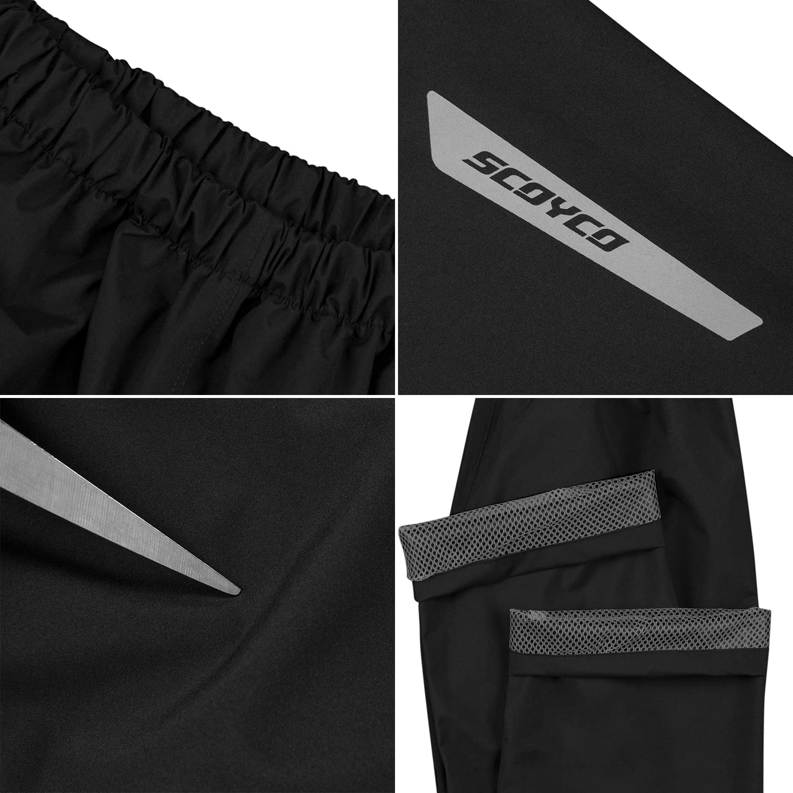 Scoyco Motorrad-Regen-Anzug Reflektierende Arbeits-Regen-Jacke und Hose Herren Damen Alle Sport Bauernhof Fischen Motorradfahren
