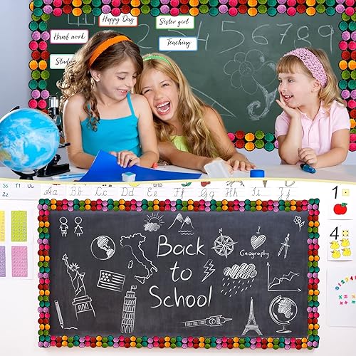 Vista 66 de Panelee Borde inspirador de confeti de 68.9 pies, borde de tablón de anuncios, mariposas, flores, abeja, espacio, inspirador, linda decoración