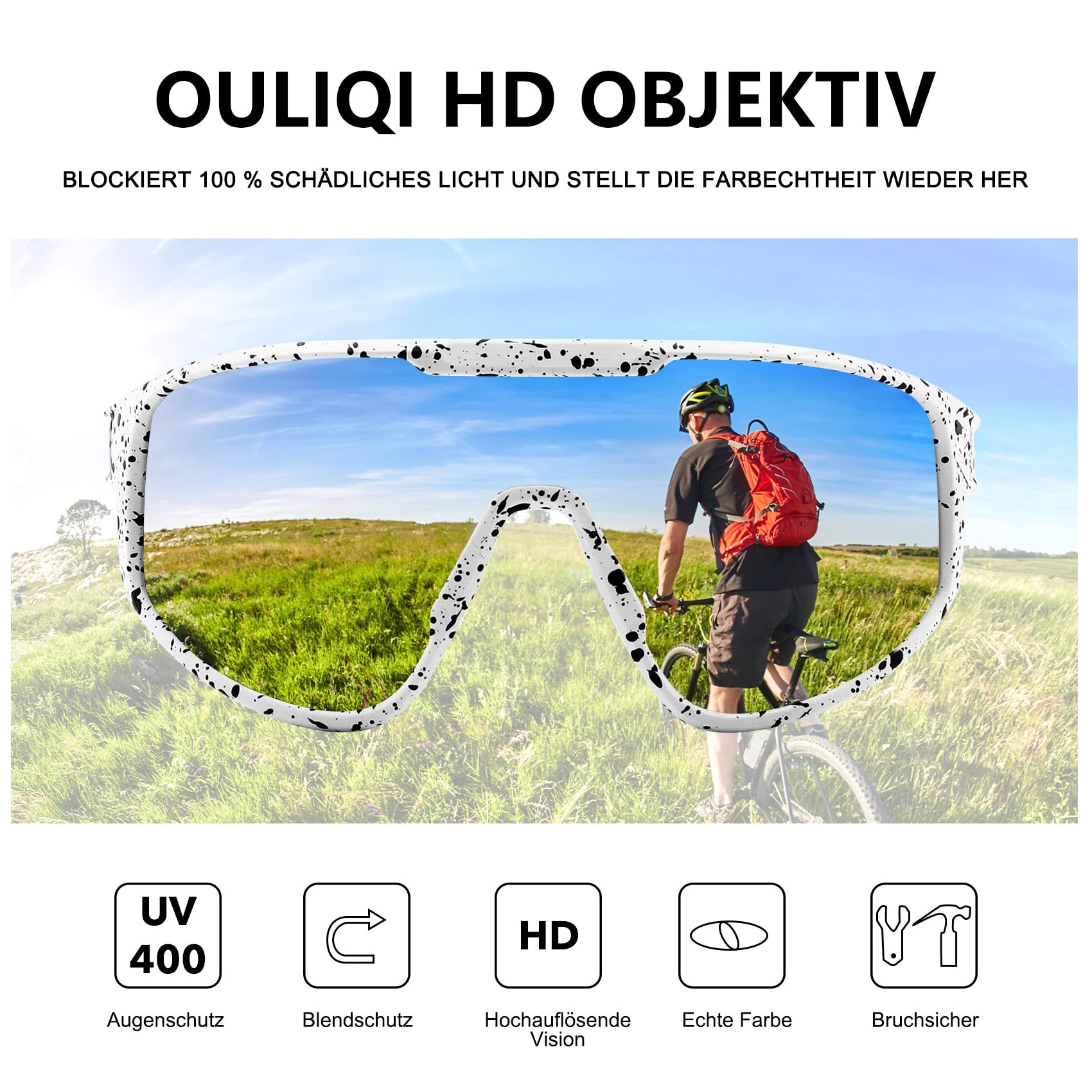 Occhiali Da Ciclismo Polarizzati Uomo Donna - Sportivi, Anti-UV, Per Bici, Corsa, Rosa - Foto 5