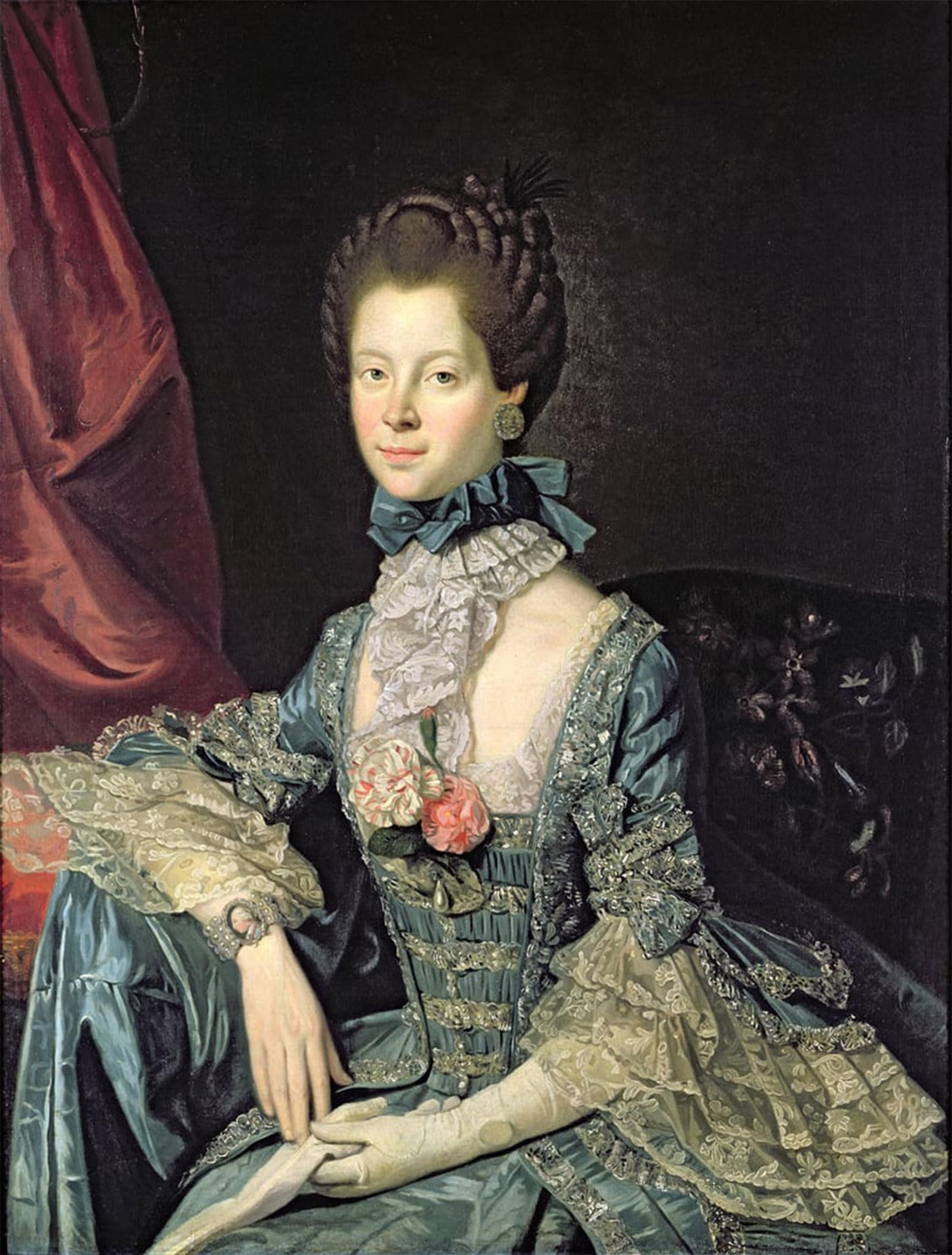 POSTERIIk Vintage Classic Picture Landscape Artwork Queen Charlotte Sophia Wife of King George Iii by Johan Zoffany Portrait Canvas Painting for Office Home Decor 60x90cm