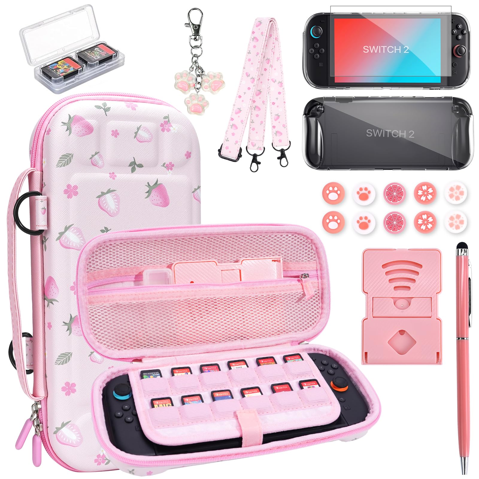 Amazon.com: FIWWAT Switch 2 Case Carrying Case- 18 in 1 for Amazon.com: FIWWAT Switch 2 Case Carrying Case- 18 in 1 for