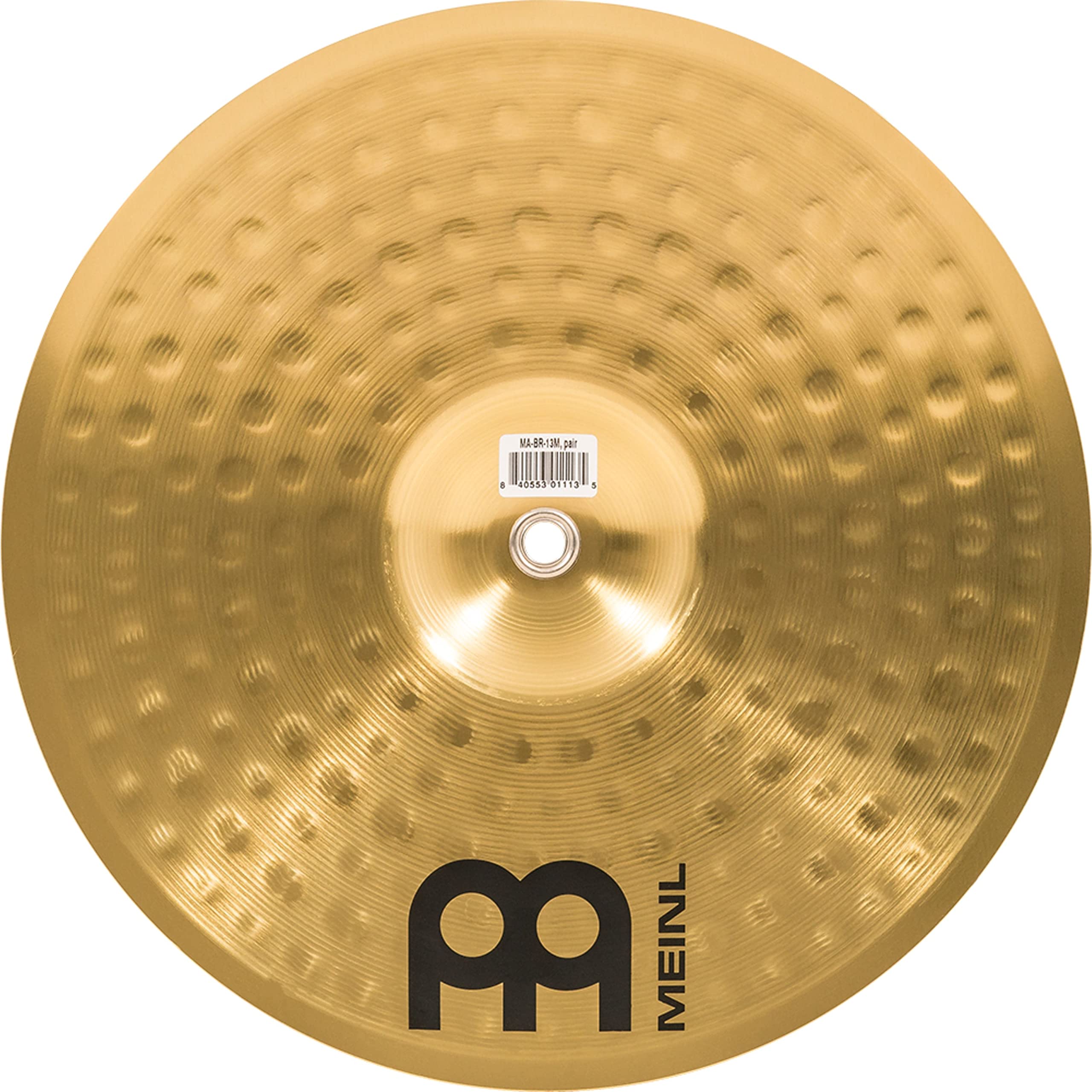 Meinl Cymbals MA-BR-13M Messing-Marschbecken im Paar inklusive Lederriemen und Pads 33 cm (13 Zoll)
