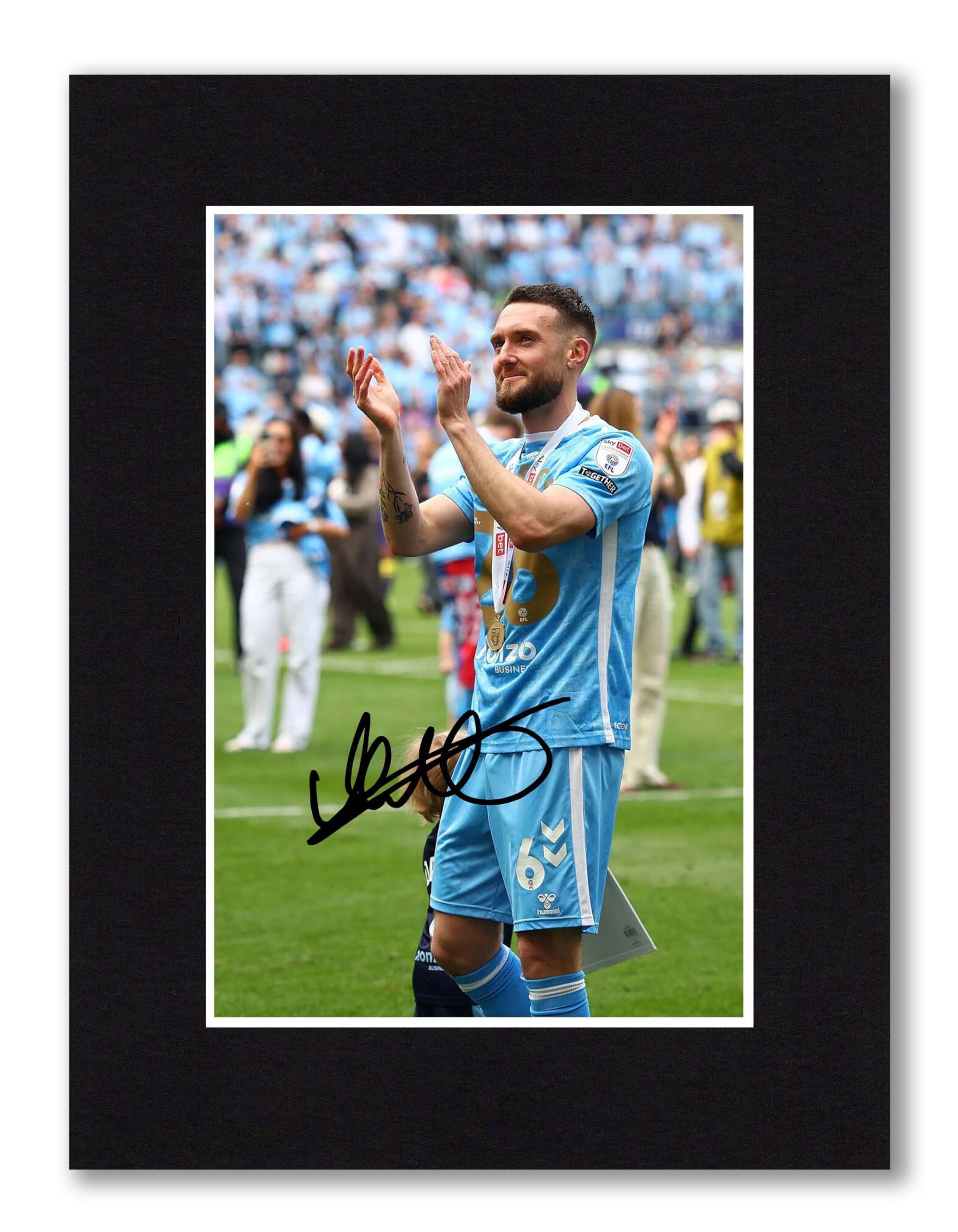 RJR PRINTS Matt Grimes - Coventry City 2026 Champions Signed 8x6 Inch Mounted Photo Print With Pre Printed Signature That Would Make A Great Gift For Any Fan And Is Ready To Be Framed