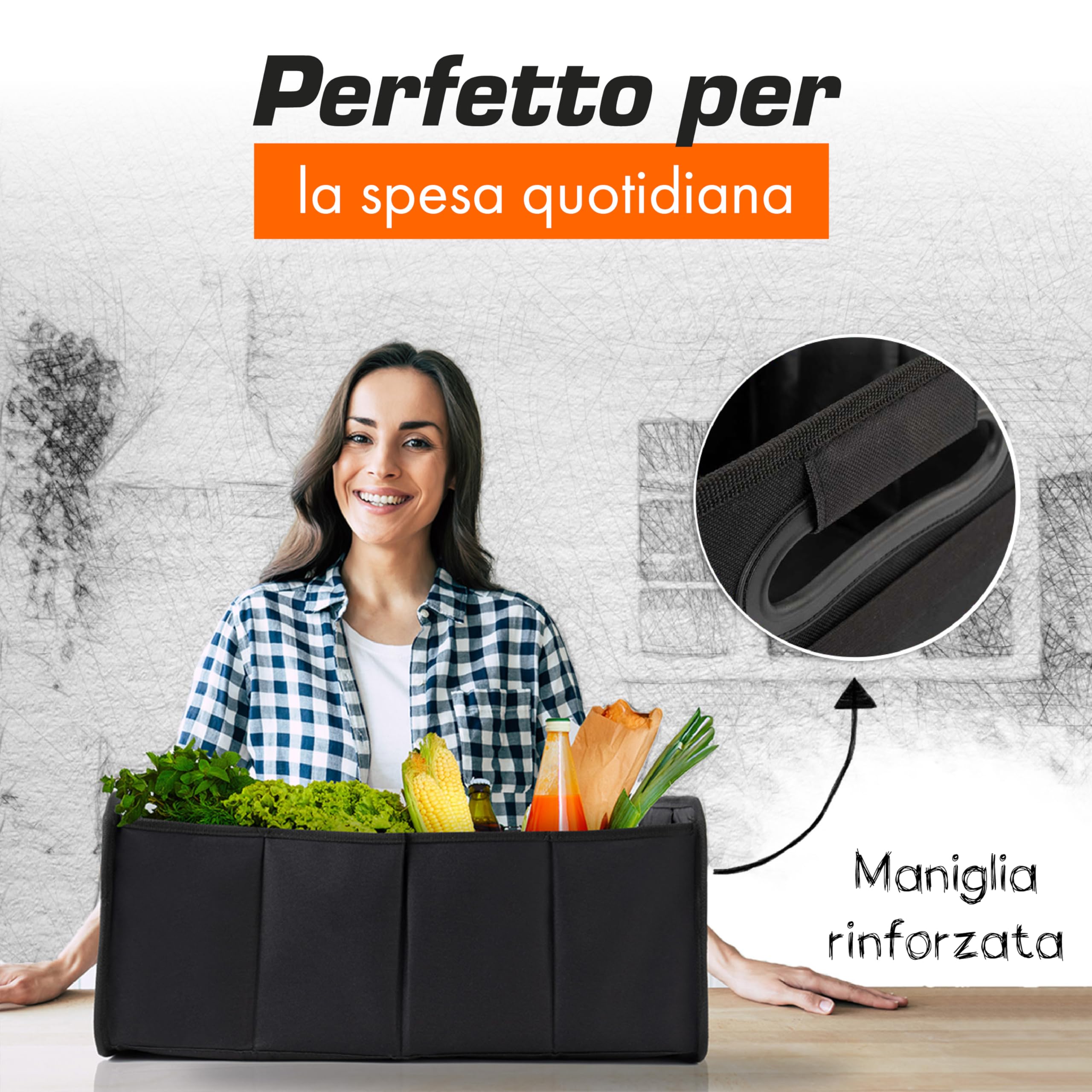 Upgrade4cars Bolsa para Maletero de Coche | Organizador para Compras, Herramientas y Limpieza | Mala Organizadora Carro Caja Plegable Almacenaje Accesorios Interior