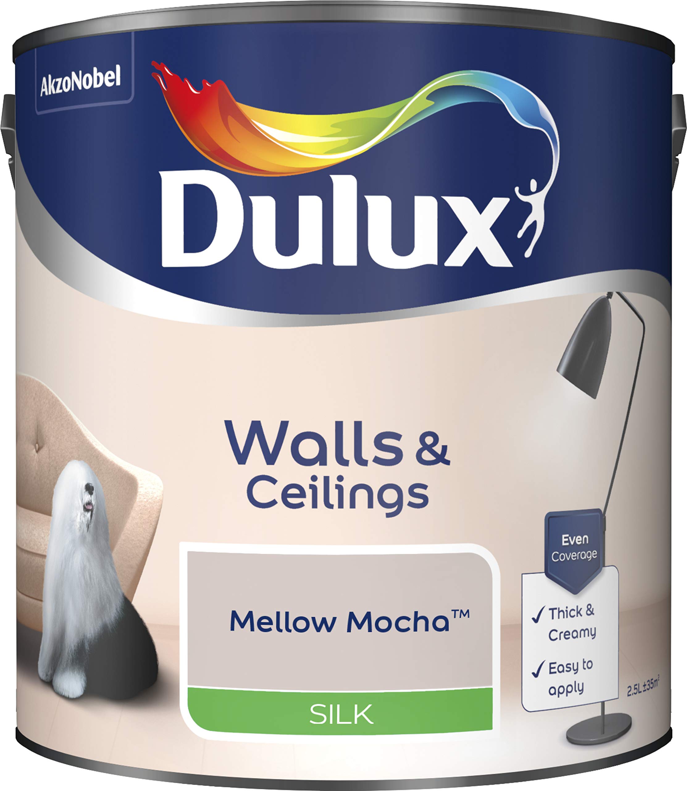 Dulux Paints 2.5 Litre Ready Mixed Silk Mellow Mocha