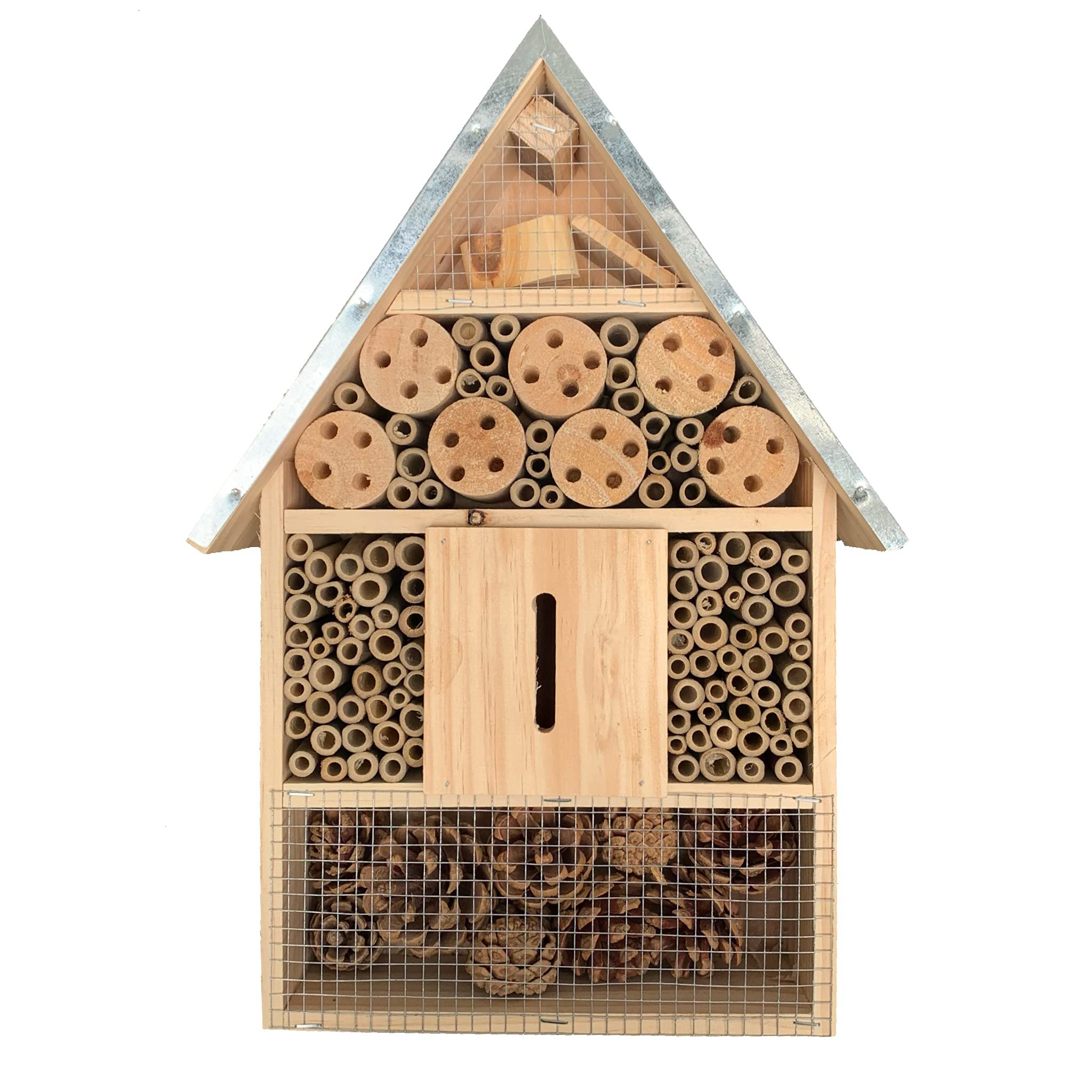 KH Hotel XL para insectos de madera natural para abejas, abejas silvestres, mariquitas, moscas, mariposas, abejorros, insectos voladores, apiario, montado, sin kit