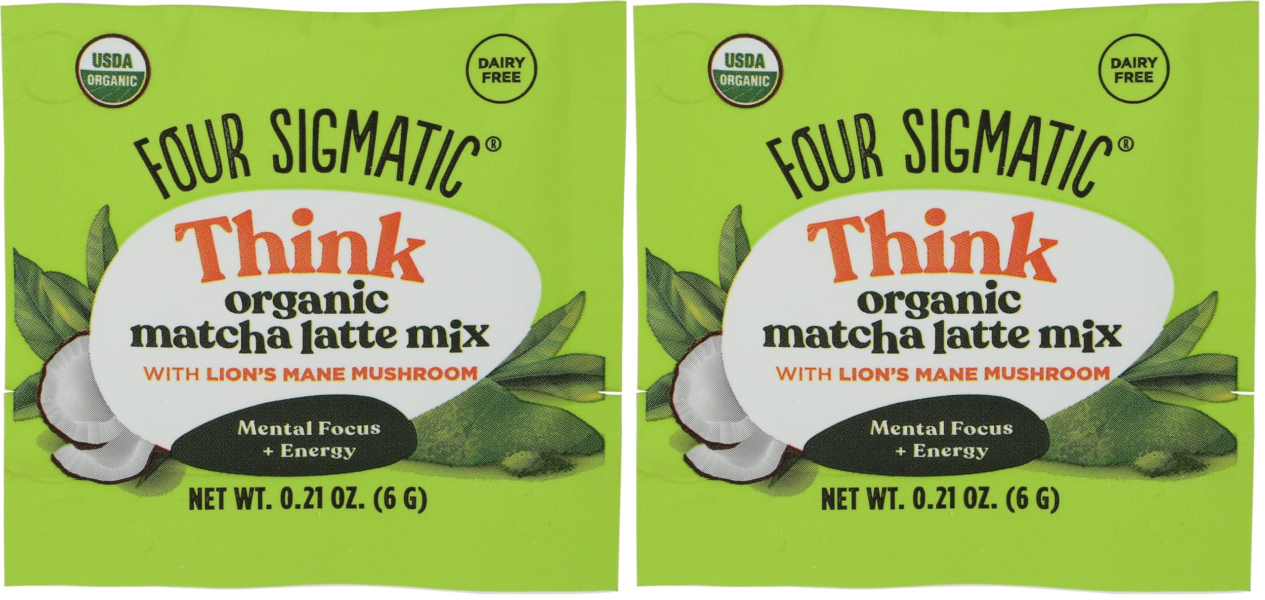 FOUR SIGMATIC Organic Lions Mane Matcha Latte Mix 0 21 OZ Pack of 2