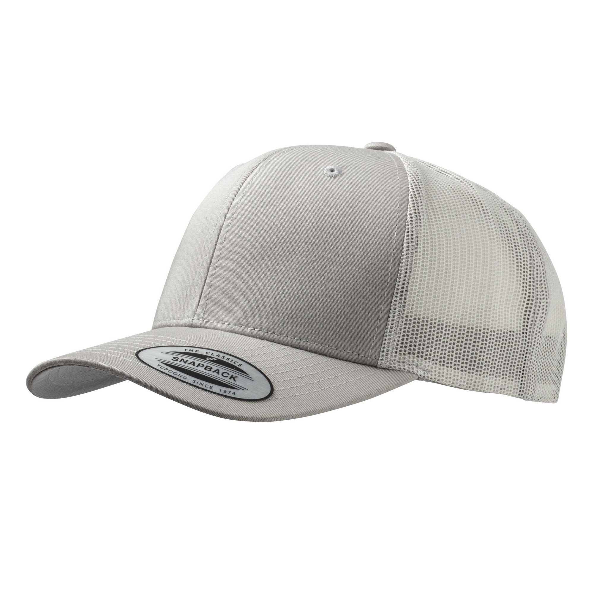 Flexfit Snapback Unisex Baseball-Mütze | Trucker Kappe Mesh Basecap, Silber (silver), Gr. One size