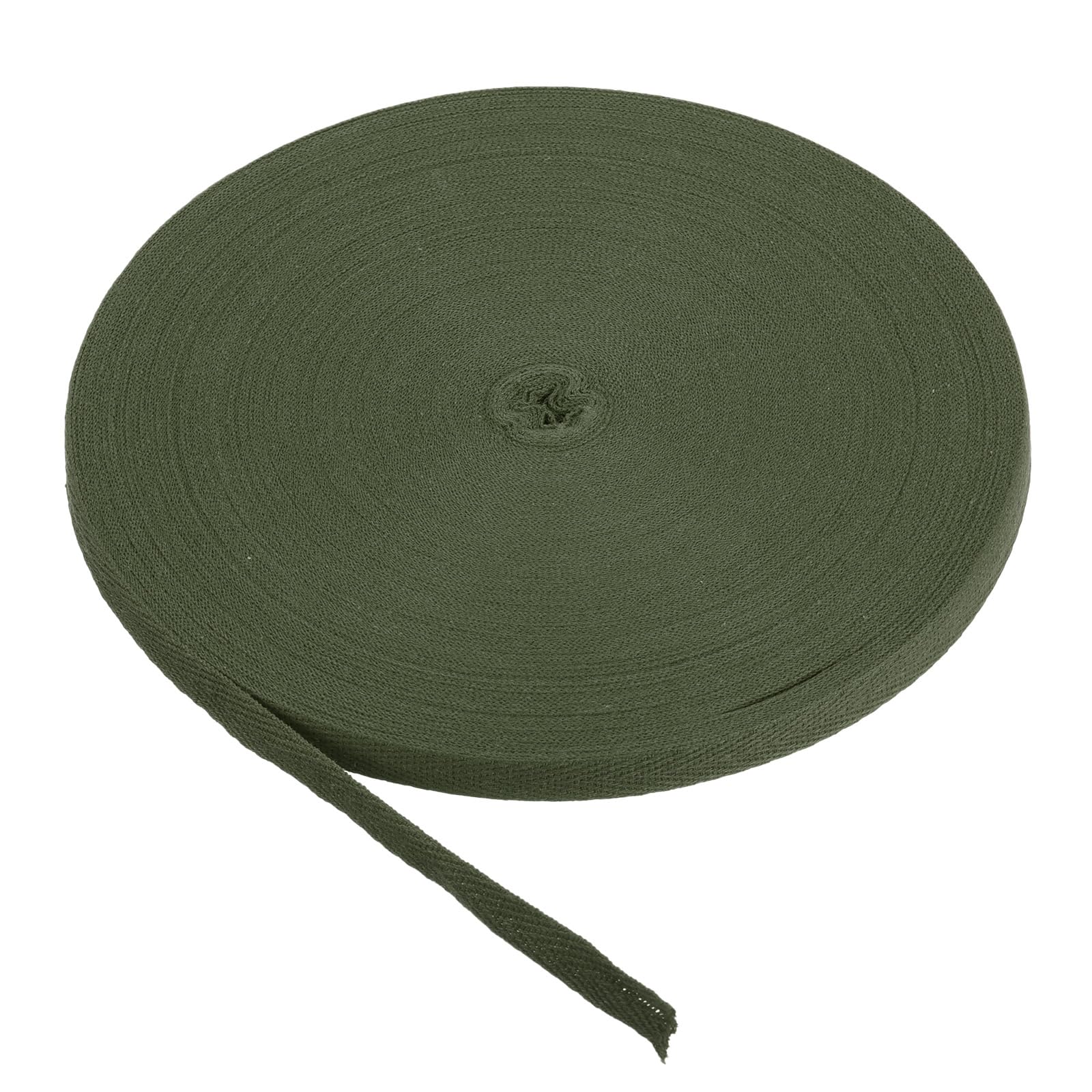 PATIKIL Cotton Twill Tape 10mm(3/8 Inch) 50 Yards Cotton Ribbon Bias Binding Tape Herringbone Webbing Trim for Sewing Gift Wrapping Craft DIY Deep Green
