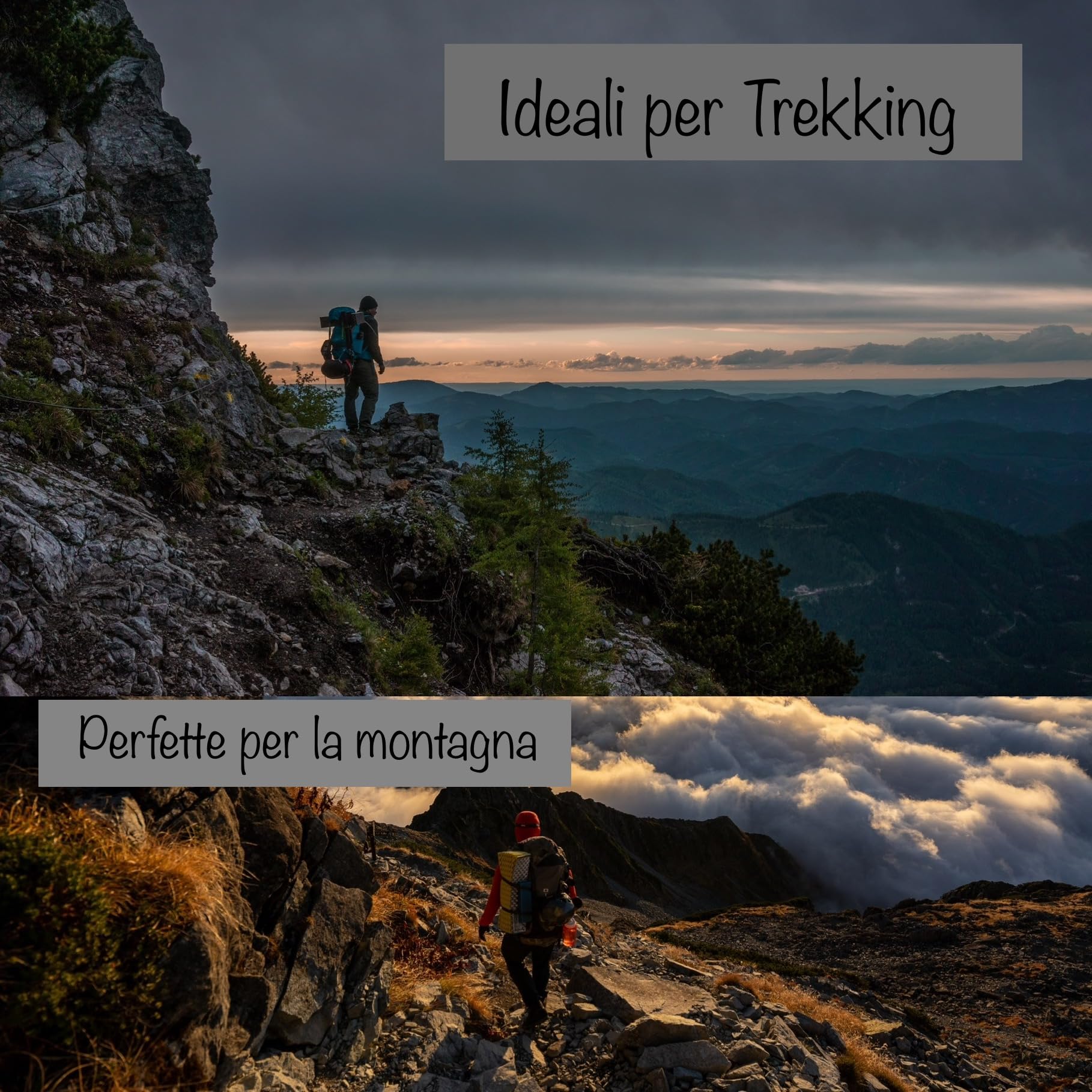 Lucchetti Socks Milano CALZE TERMICHE IN PILE LUNGHE SCI MONTAGNA PESANTI NERO BLU GRIGIO