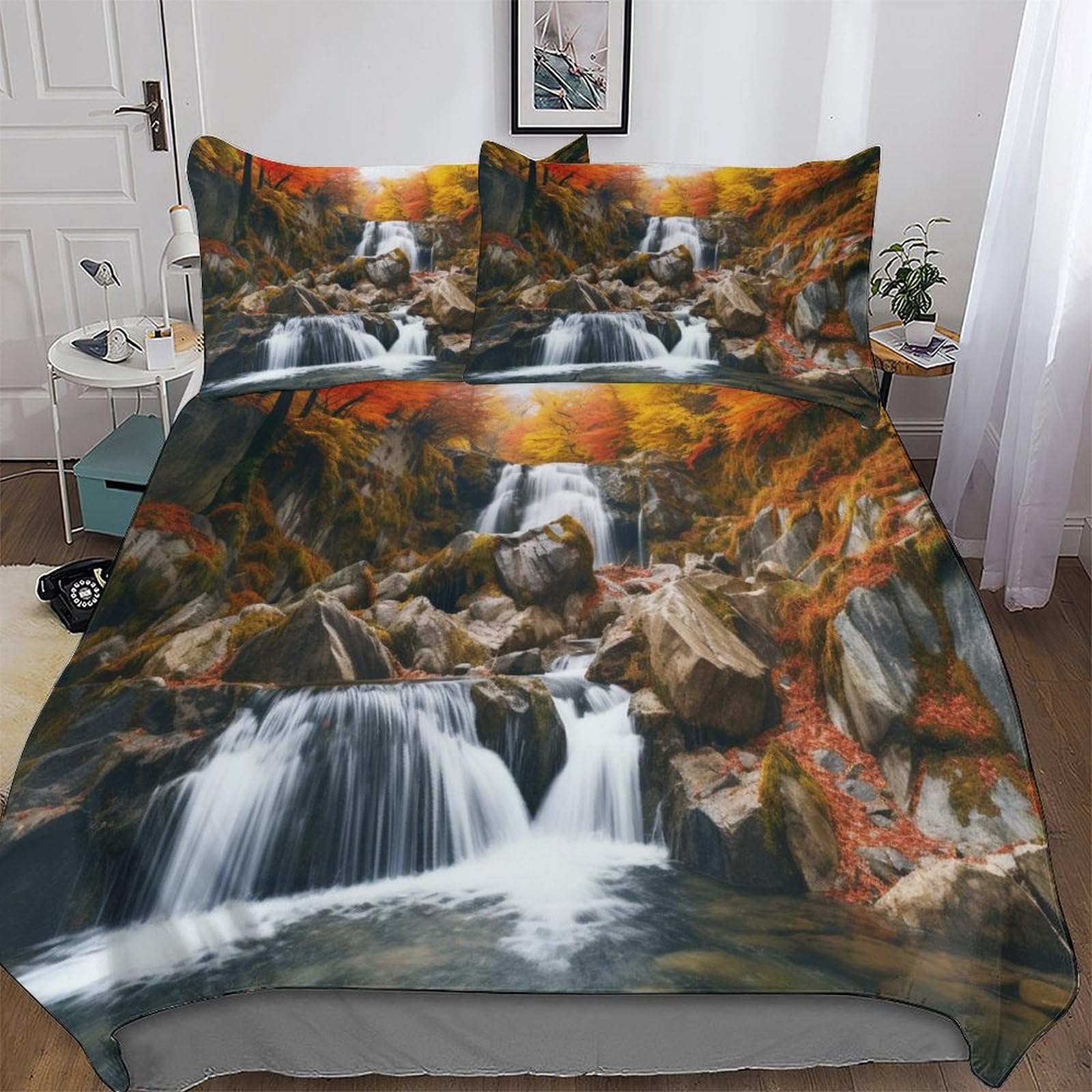 Housse de couette 3D motif lacs pour une chambre parentale relaxante 200x200cm
