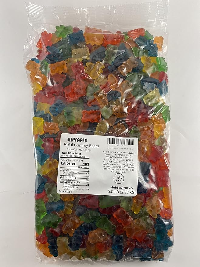 Gummy Bears 5 Pound Bag Halal MultiColor Gummy Bear