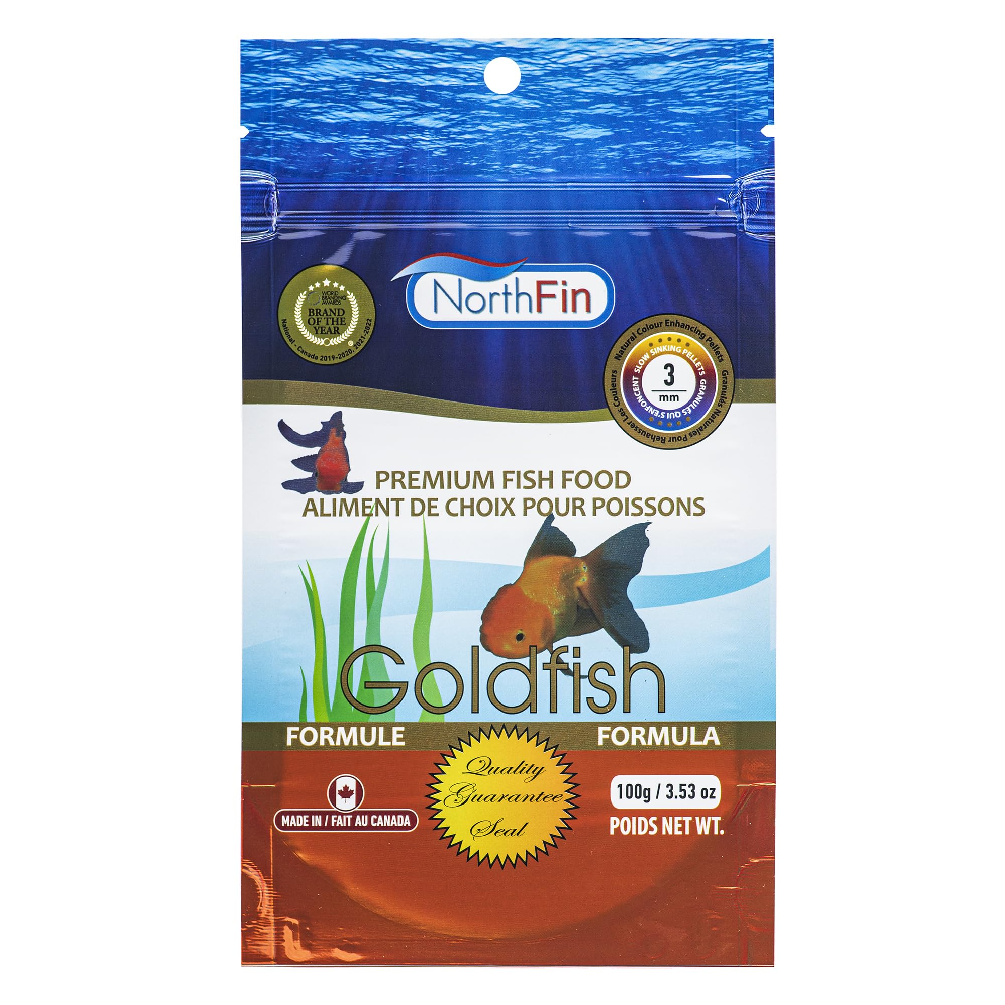 Goldfish Formula, 3 mm Sinking Pellets, 100 g