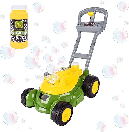 John Deere Bubble Lawn Mower with Bubble Solution,...