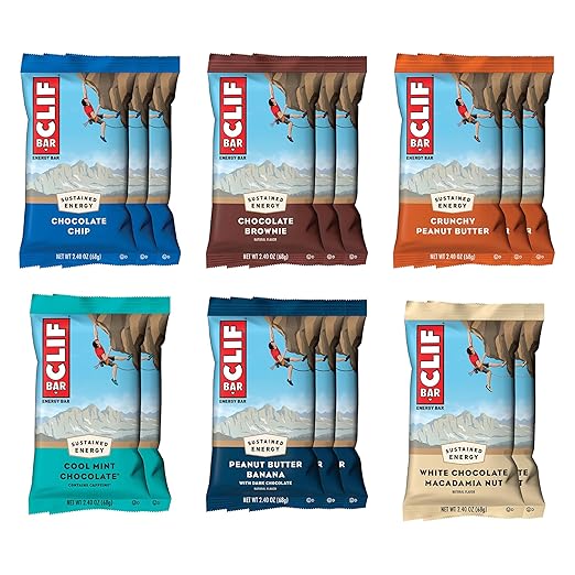 CLIF BAR - Variety Pack - 6 Flavors - Made with Organic Oats - Energy Bars - Non-GMO - Plant Based Protein Bars (16 Pack)