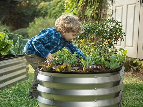 Miniatura 5 de Camas de jardín elevadas galvanizadas para exteriores  4 x 2 x 1 pie (paquete de 2) macetas elevadas para jardinería, verduras, flores, caja de