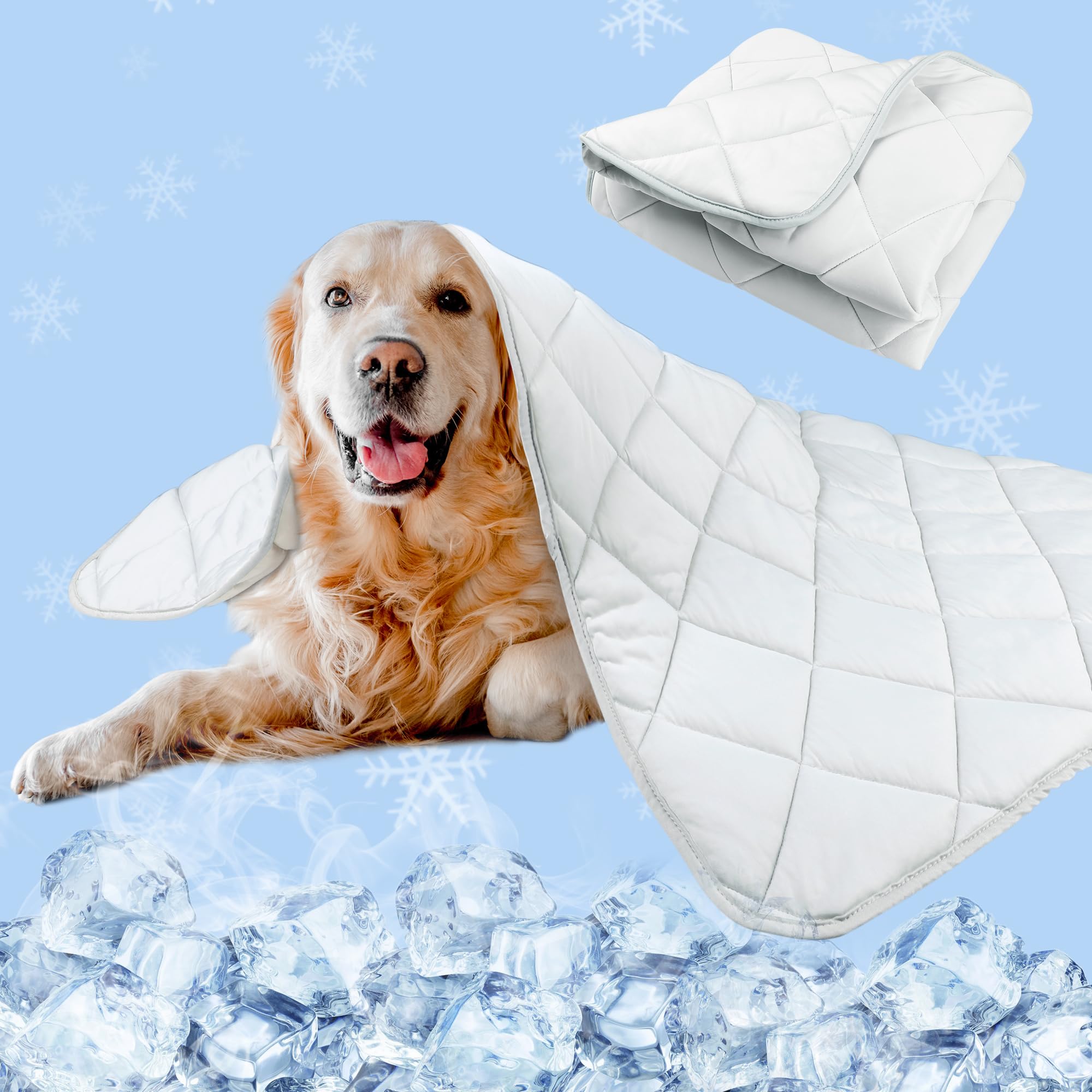 Cooling Mat for Large Dogs - Washable Dog Cooling Blanket, Durable Self Cooling Pet Mat for Cat, Soft Cooling Summer Blanket for Hot Weather, 55''x80'' Grey โ image 1