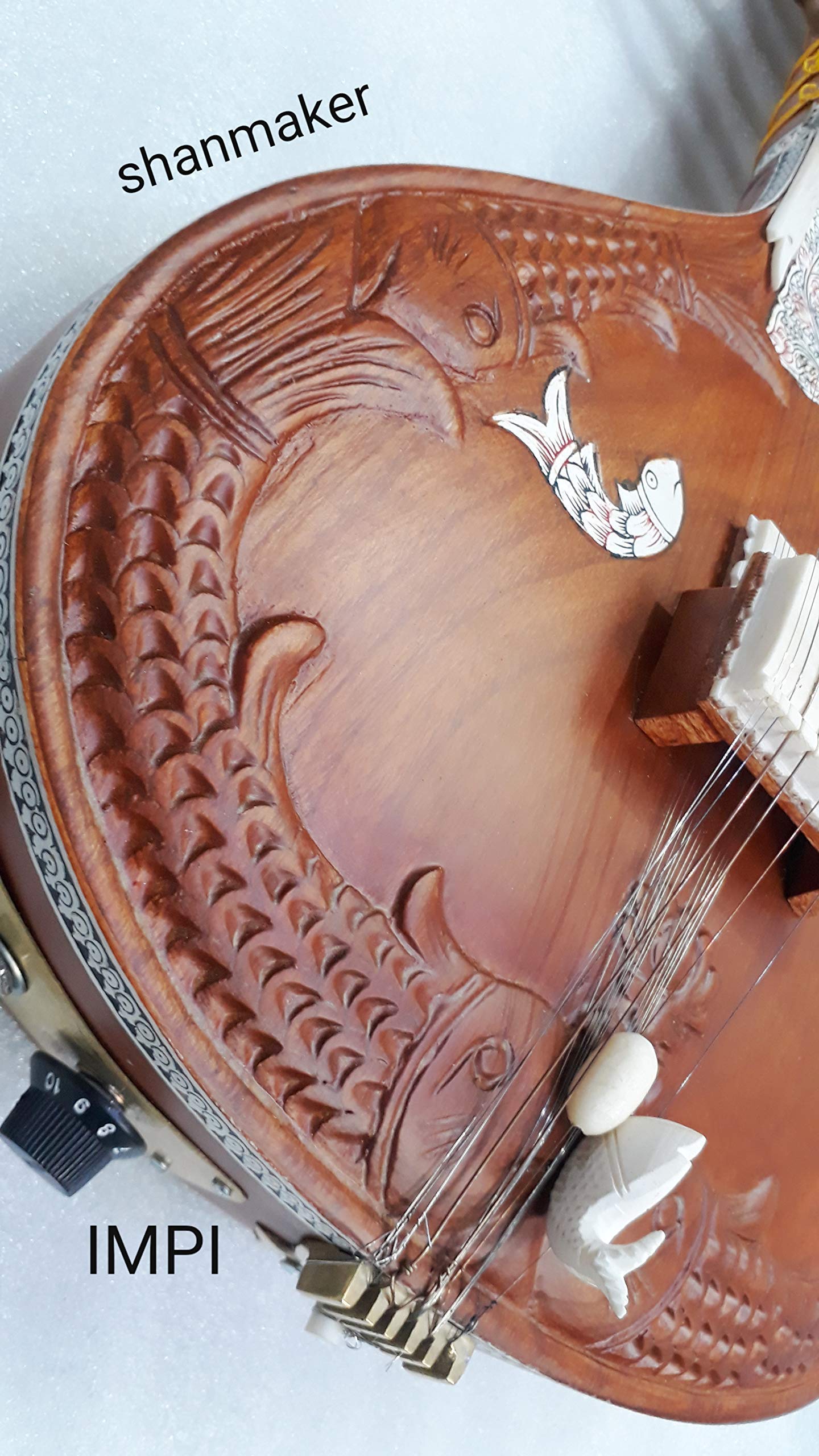 Sitar professionale da concerto di qualità, semi elettrico ben stagionato, fatto a mano