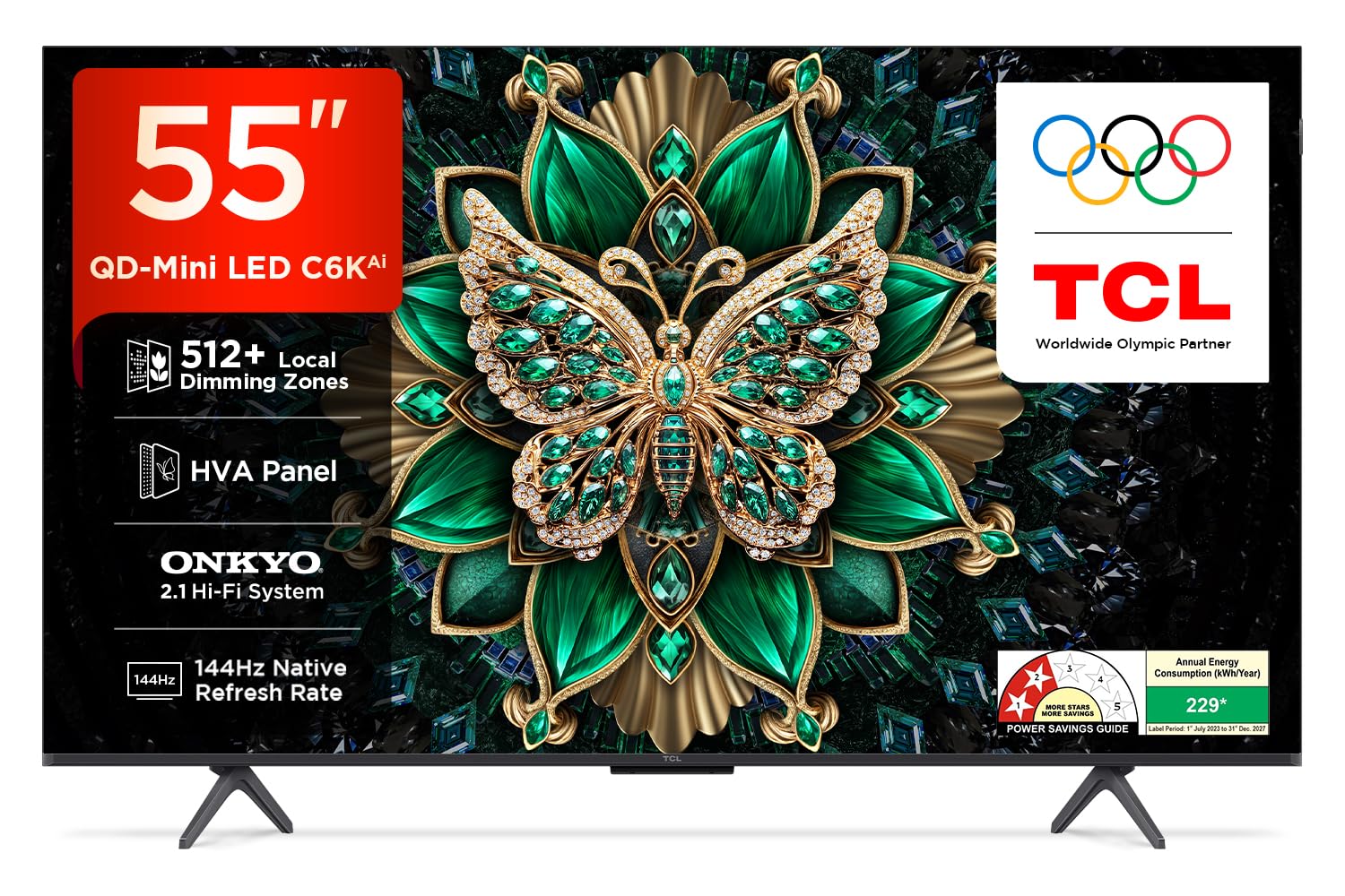 TCL 139 cm (55 inches) 4K Ultra HD Smart QD-Mini LED Google TV 55C6K