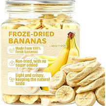 Freeze Dried Bananas, Crunchy Fruit Slices, No Sugar Added, Vegan, Gluten-Free, Non-GMO, Healthy Snack for Cereal, Yogurt, Trail Mix