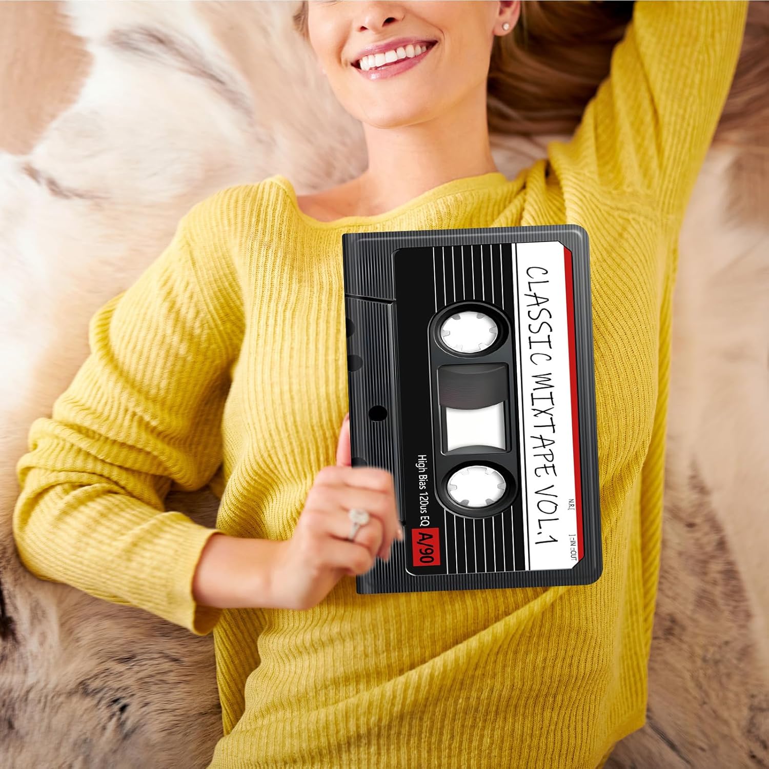 Case for iPad 10.2 Inch 2021/2020/2019 - PU Leather Folio Cover with Auto Sleep Wake,Multi-Angle Viewin,Cassette Tape