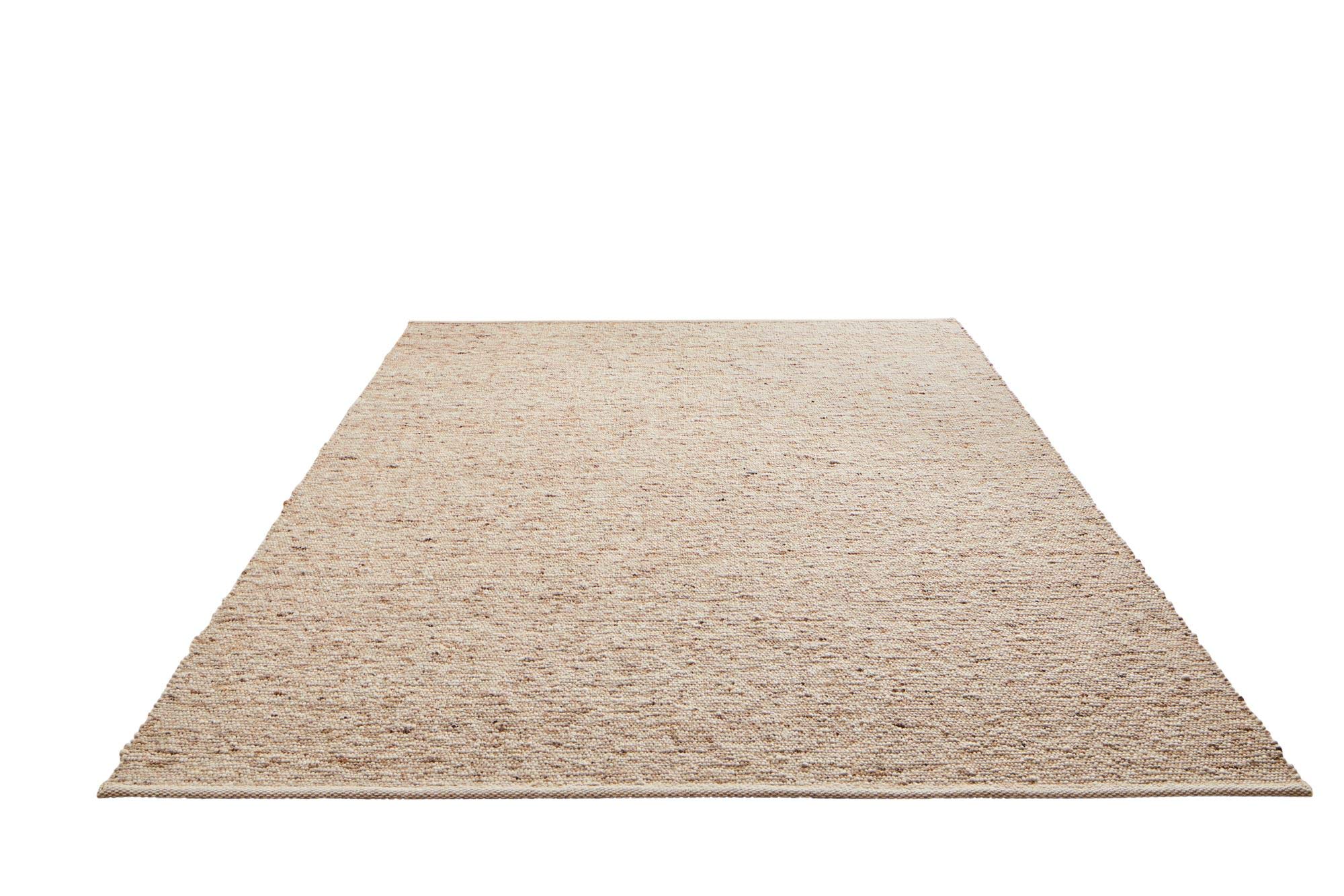 Steffensmeier Handwebteppich Walchsee | Schurwolle mit Fusselstopp, Natur Dunkel, handgewebt, Größe: 70x130 cm Wohnzimmer und Schlafzimmer