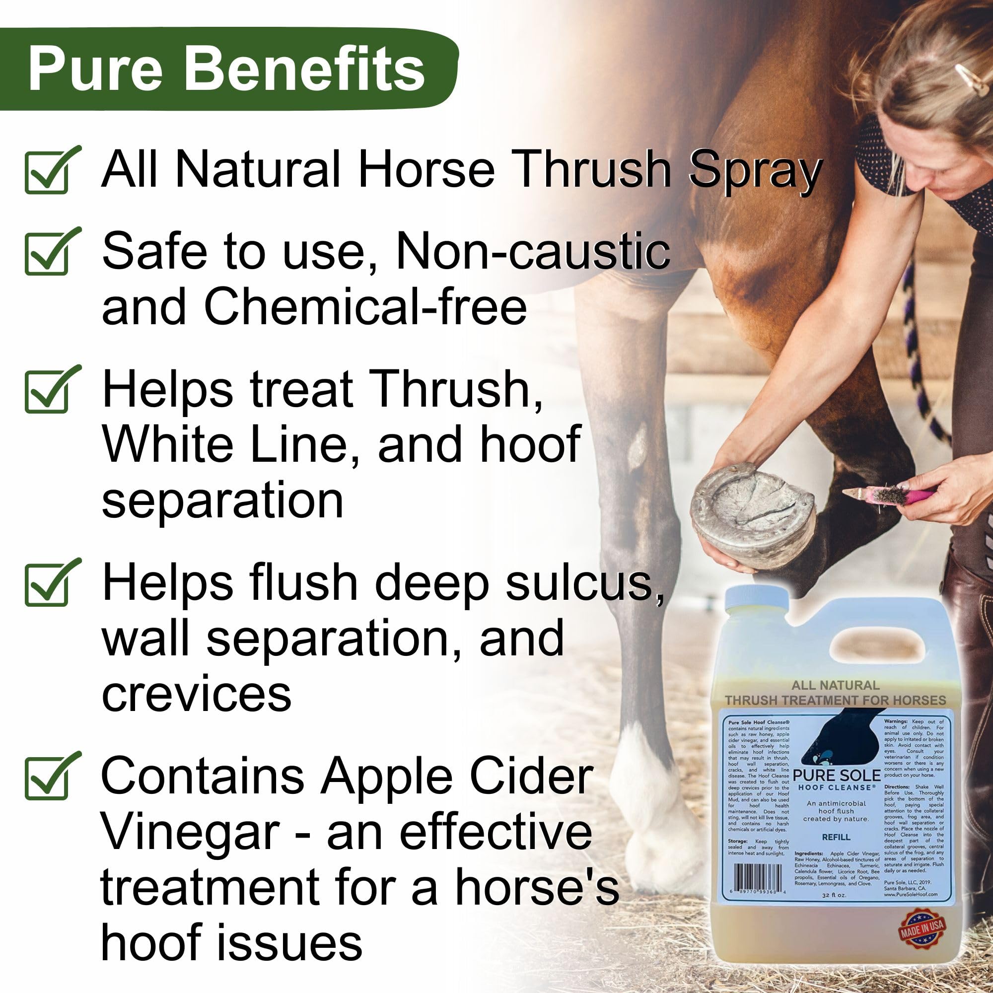 Severe Thrush Treatment for Horses Hoof Cleanse (32 oz. Refill) Hoof Mud (32 oz.) Bundle - image 2