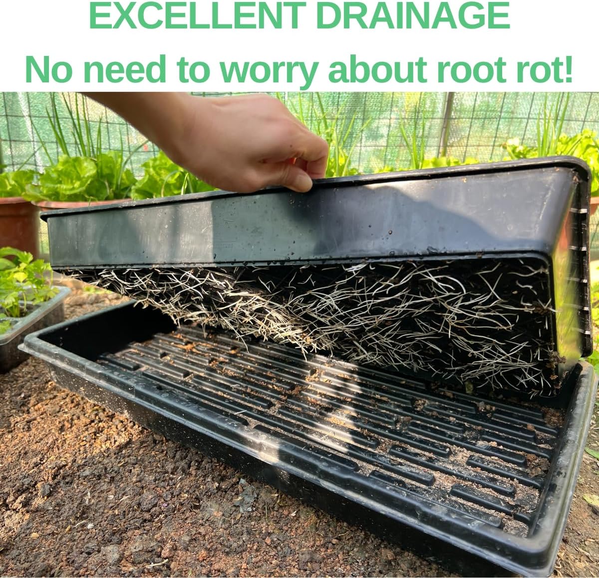 1020 Trays Set - 5 Pack (10 Pcs) Durable 1020 Mesh Tray and No-Hole Tray, Ideal Soil Blocking Trays for Seedlings, Microgreens, and Hydroponics, Heavy-Duty