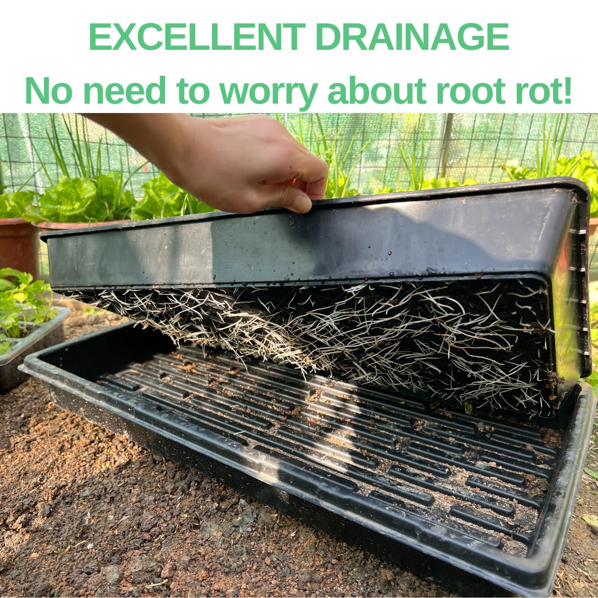1020 Trays Set - 5 Pack (10 Pcs) Durable 1020 Mesh Tray and No-Hole Tray, Ideal Soil Blocking Trays for Seedlings, Microgreens, and Hydroponics, Heavy-Duty