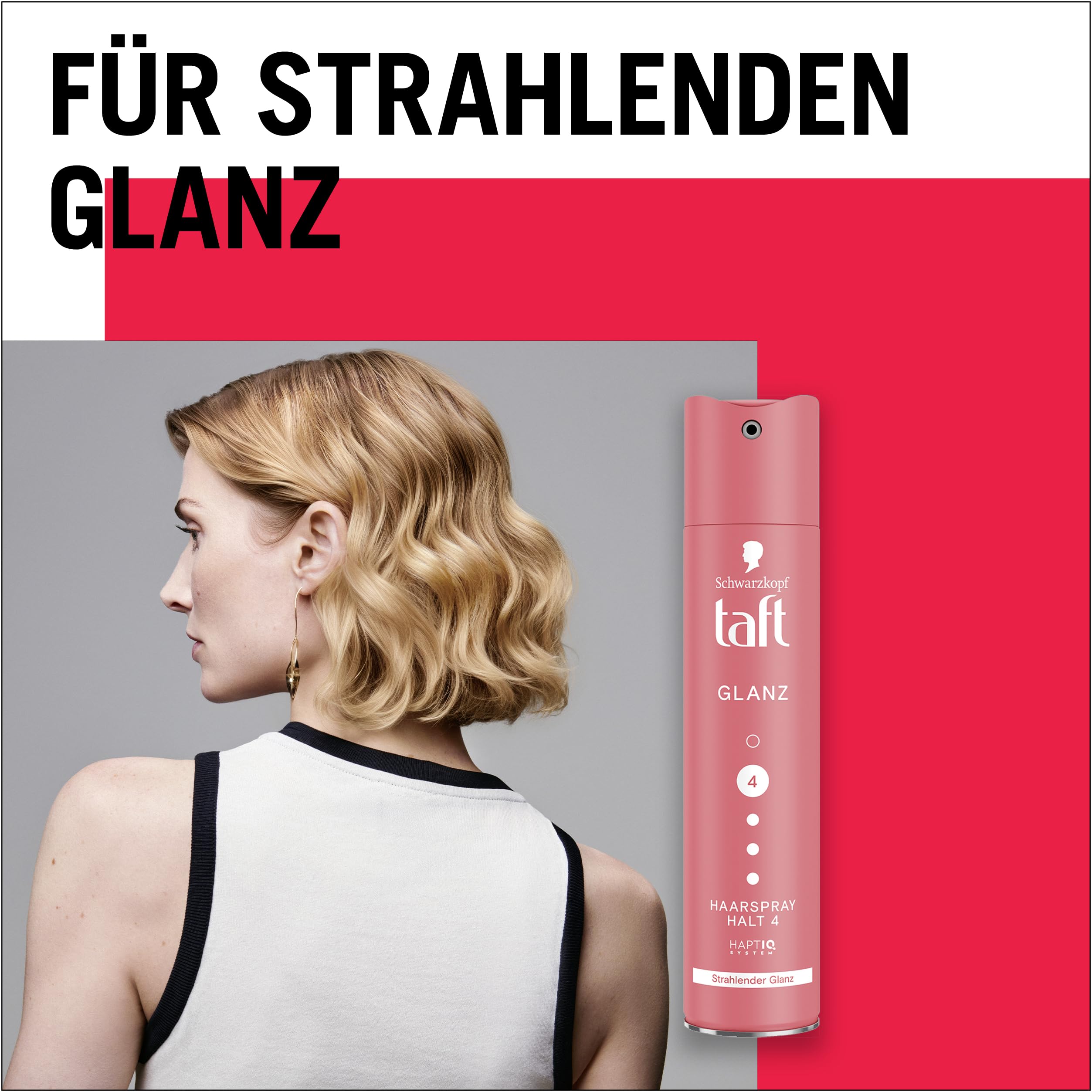 Schwarzkopf Taft Haarspray Glanz (12x 250 ml), Haltegrad 4 Haarstyling, Haarspray für alle Haartypen, strahlender Glanz und Gloss Finish, vegane Formel*