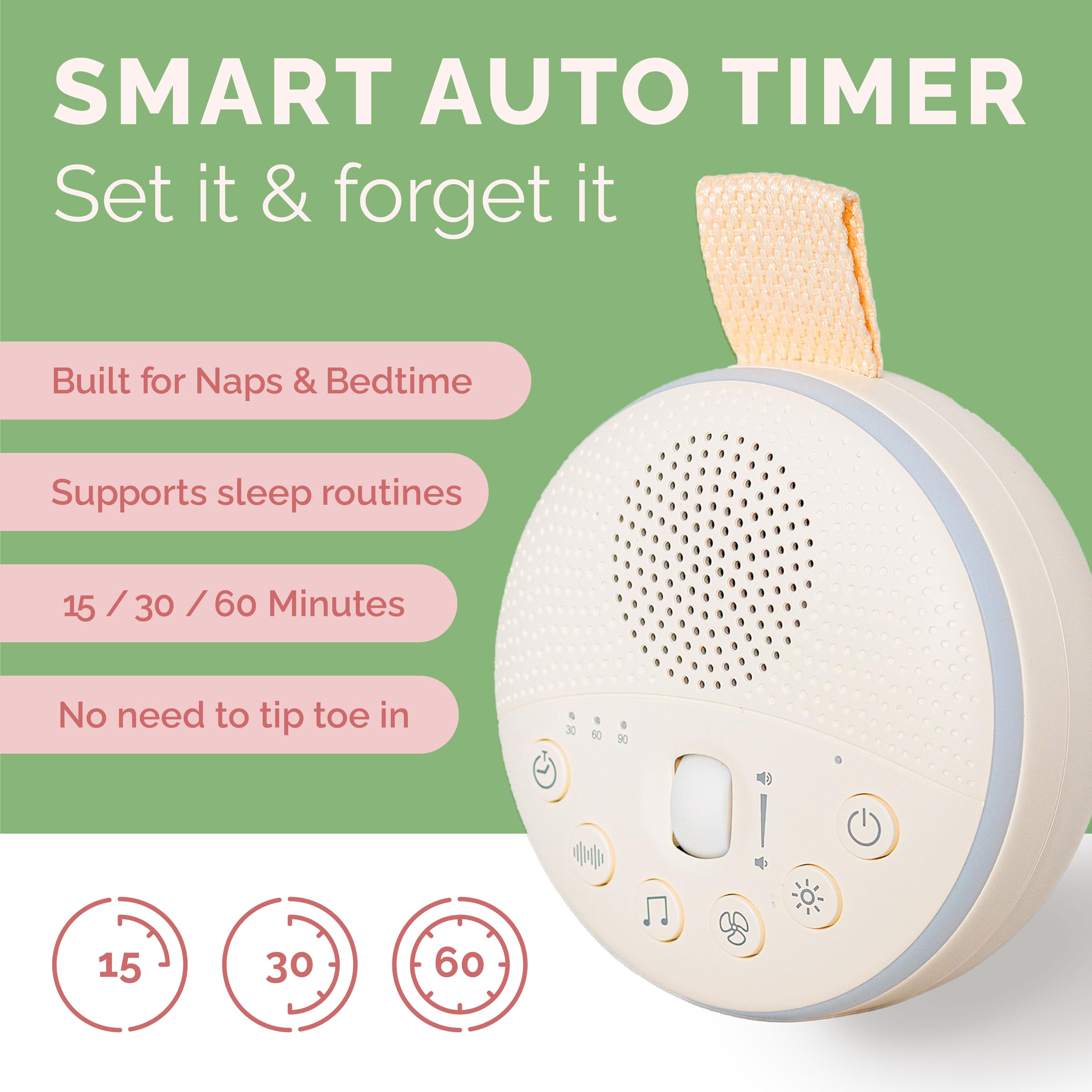 Máquina de sonido de ruido blanco para alivio de cólicos para bebés, máquina de sonido recargable para alivio de gases para recién nacidos, portátil con batería de larga duración, 21