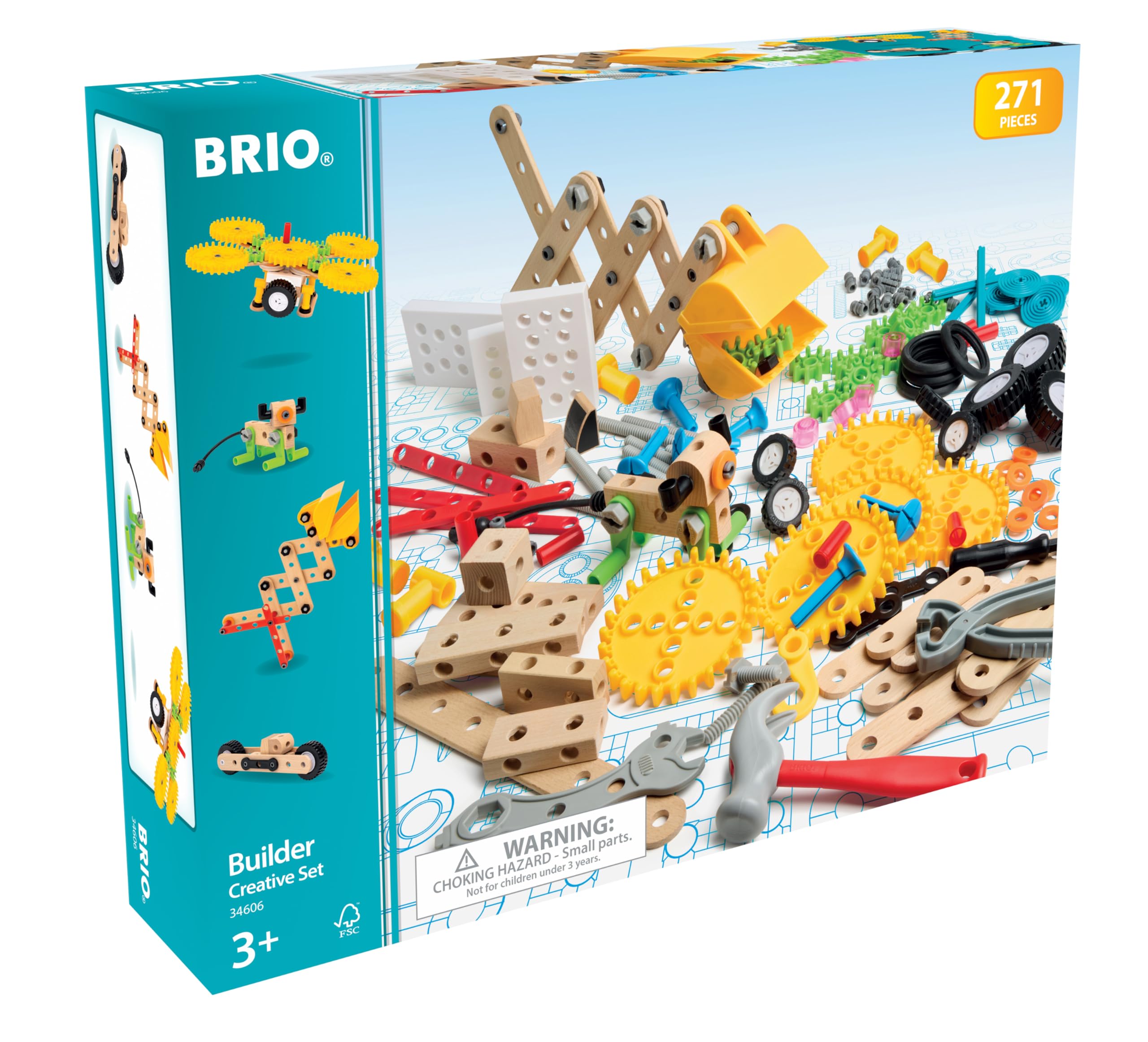 BRIO Builder — Set 34606 Builder para jardín de Infantes, 271 Piezas | Juguete de Aprendizaje y construcción de 271 Piezas para niños a Partir de 3 años