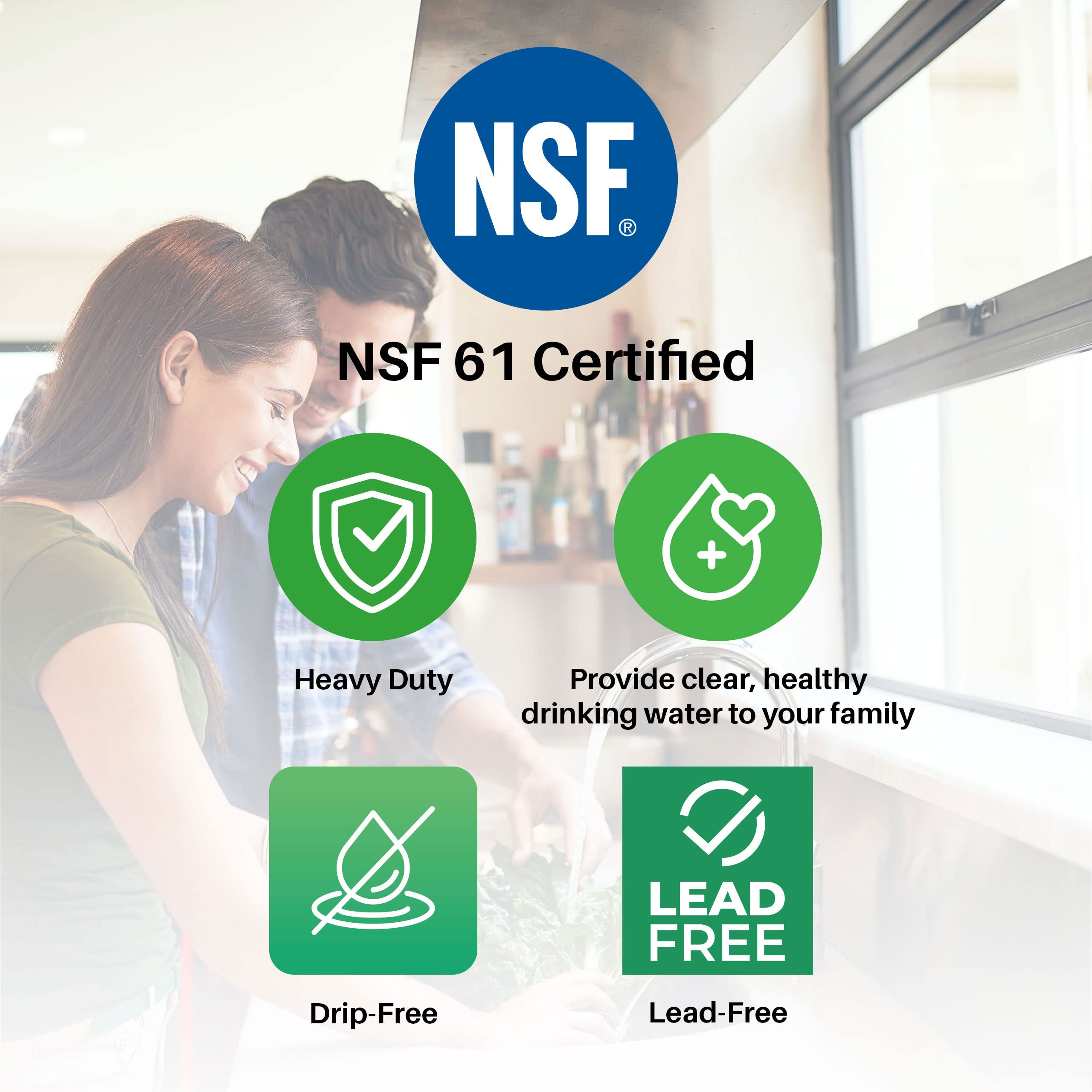 SpiroPure SP-FC100-BK - Grifo de filtro de agua de repuesto de ósmosis inversa, sin plomo, certificado NSF, negro mate/bronce aceitado, filtro de 3 líneas, SP-FC100-BK