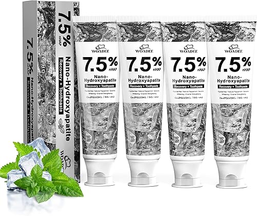 Miniatura 10 de Woadee Pasta de dientes nano hidroxiapatita para protección avanzada del esmalte, pasta dental sin flúor, adecuada para dientes sensibles, para