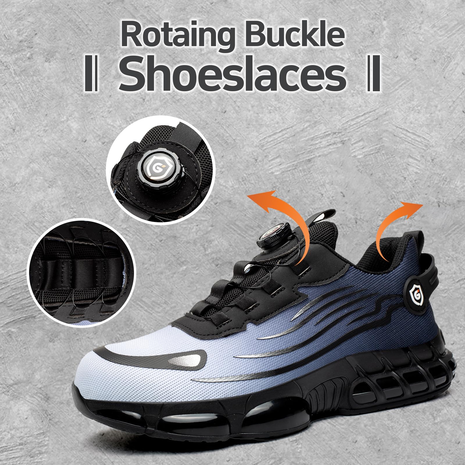 Gugifcto Scarpe Antinfortunistiche Uomo Donna Moda Sneakers Antiscivolo Leggere Traspiranti Rilascio Comode Rapido Scarpe Sicurezza con Punta in Acciaio 36-48 EU