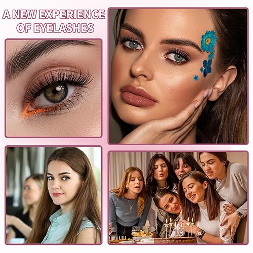 Miniatura 7 de Pestañas magnéticas dobles, pestañas magnéticas sin delineador de ojos 4D aspecto natural, reutilizables, fáciles de usar, pestañas postizas con